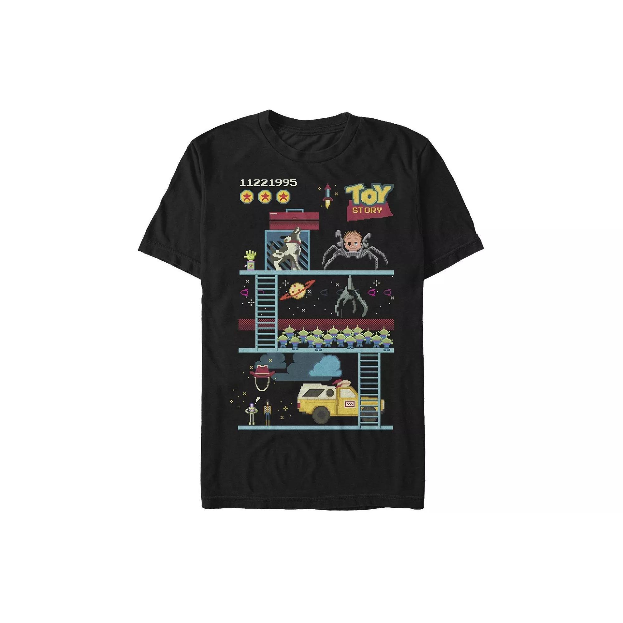 Disney / Pixar's Toy Story Men's Pixels Retro Video Game Style Tee, Size: Medium, Black Product Image