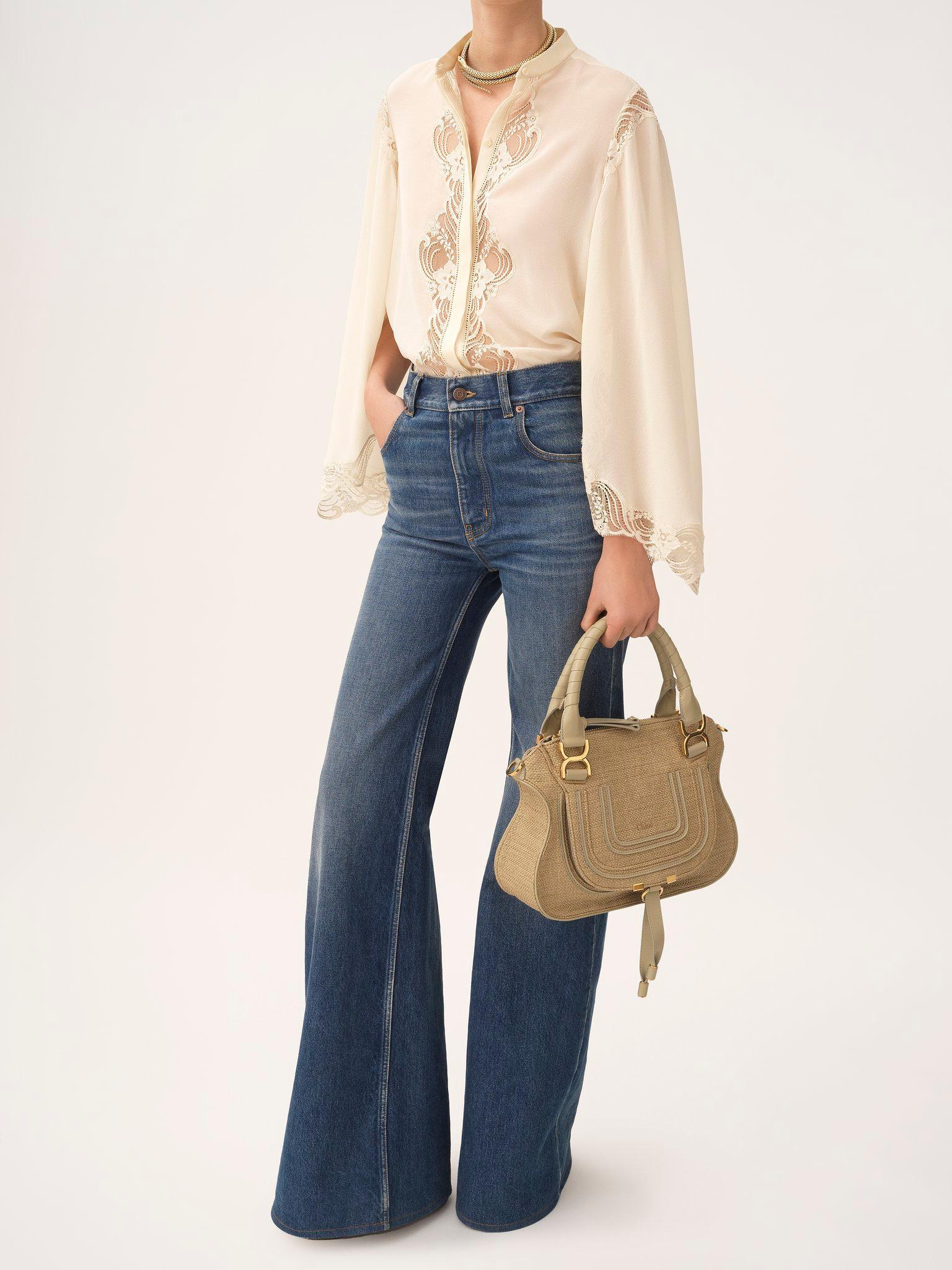 Small Marcie bag in raffia-effect fibers Product Image