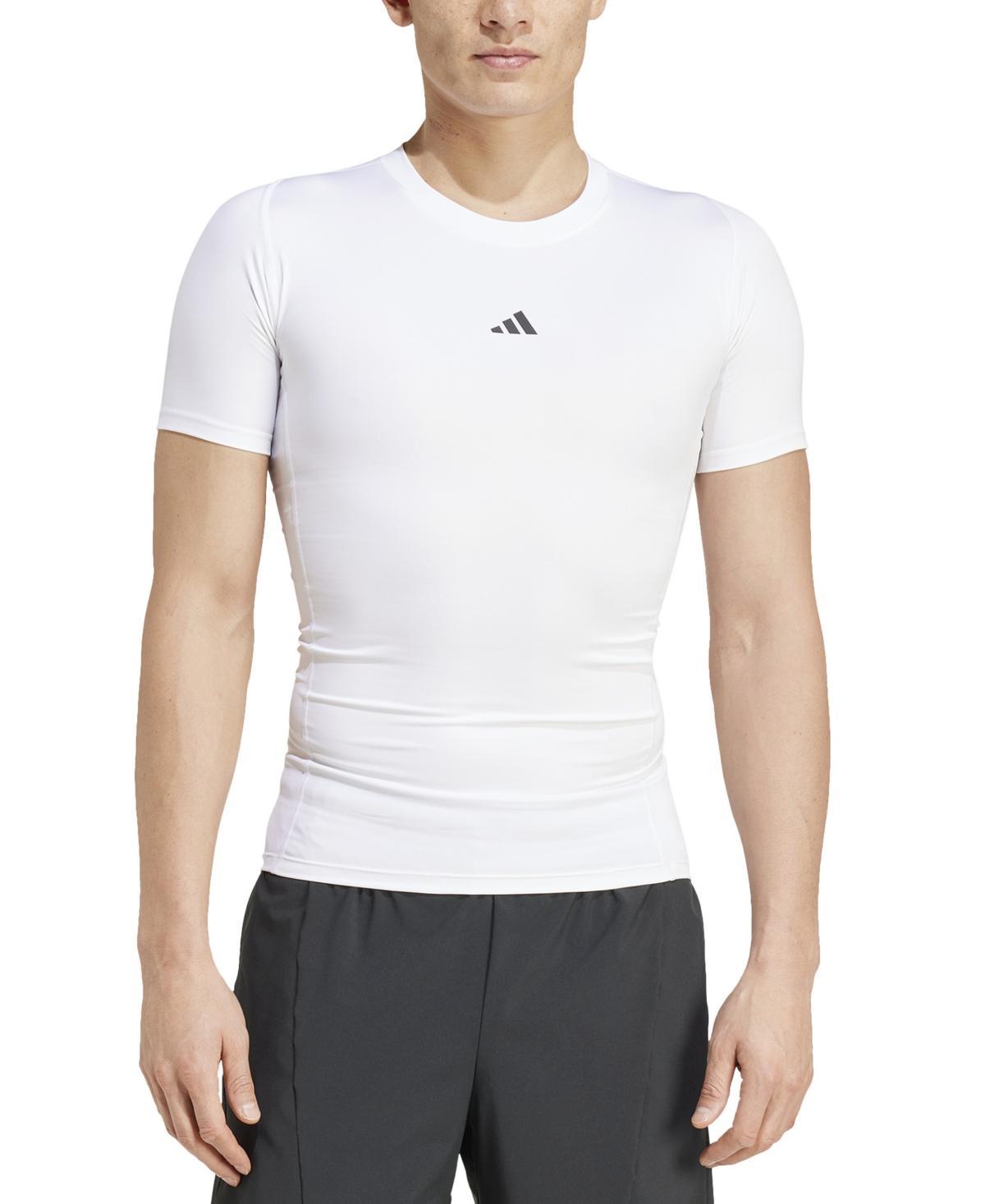 adidas Mens Fitted Crewneck Tech-Fit Compression T-Shirt Product Image