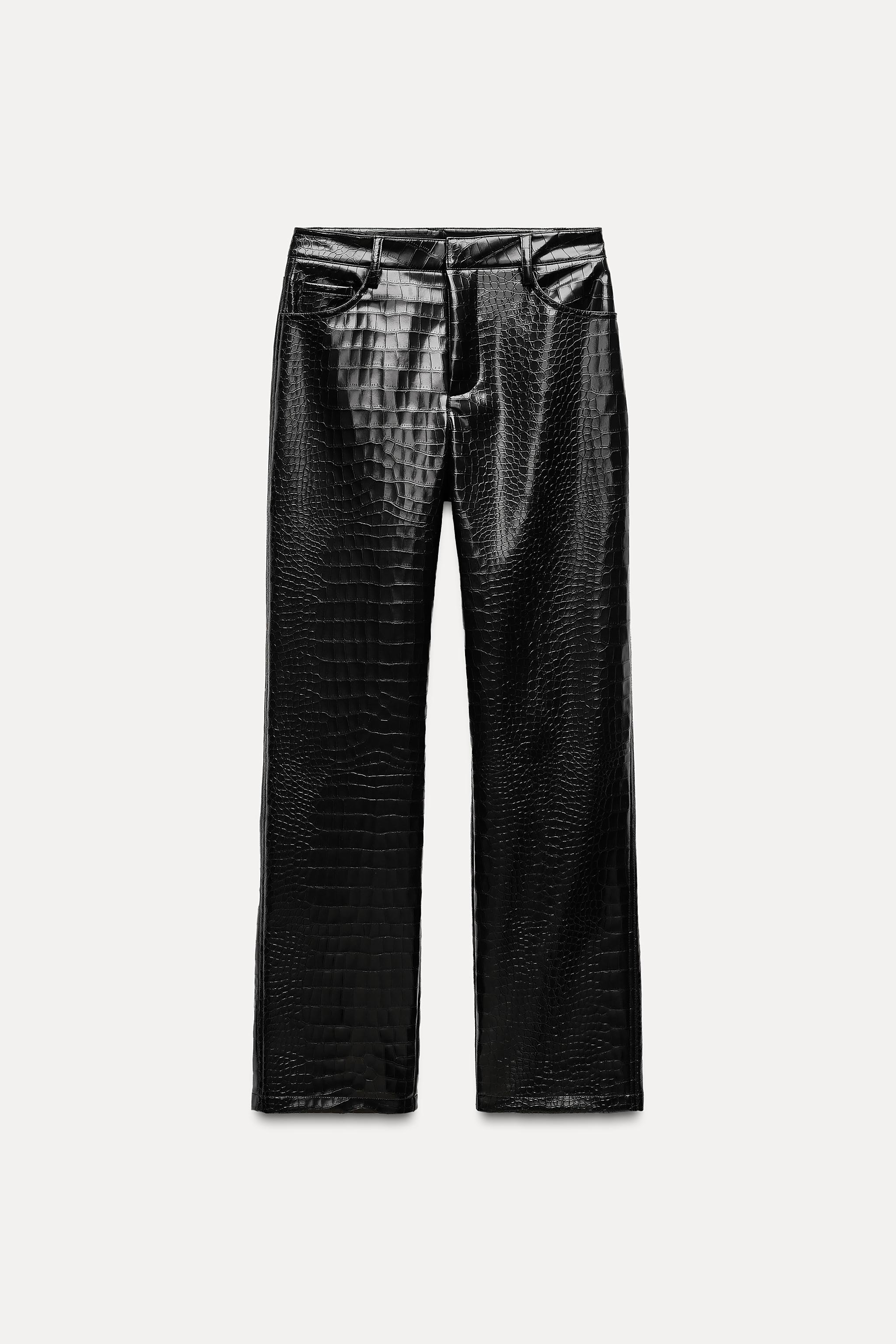 FAUX LEATHER STRAIGHT LEG PANTS Product Image