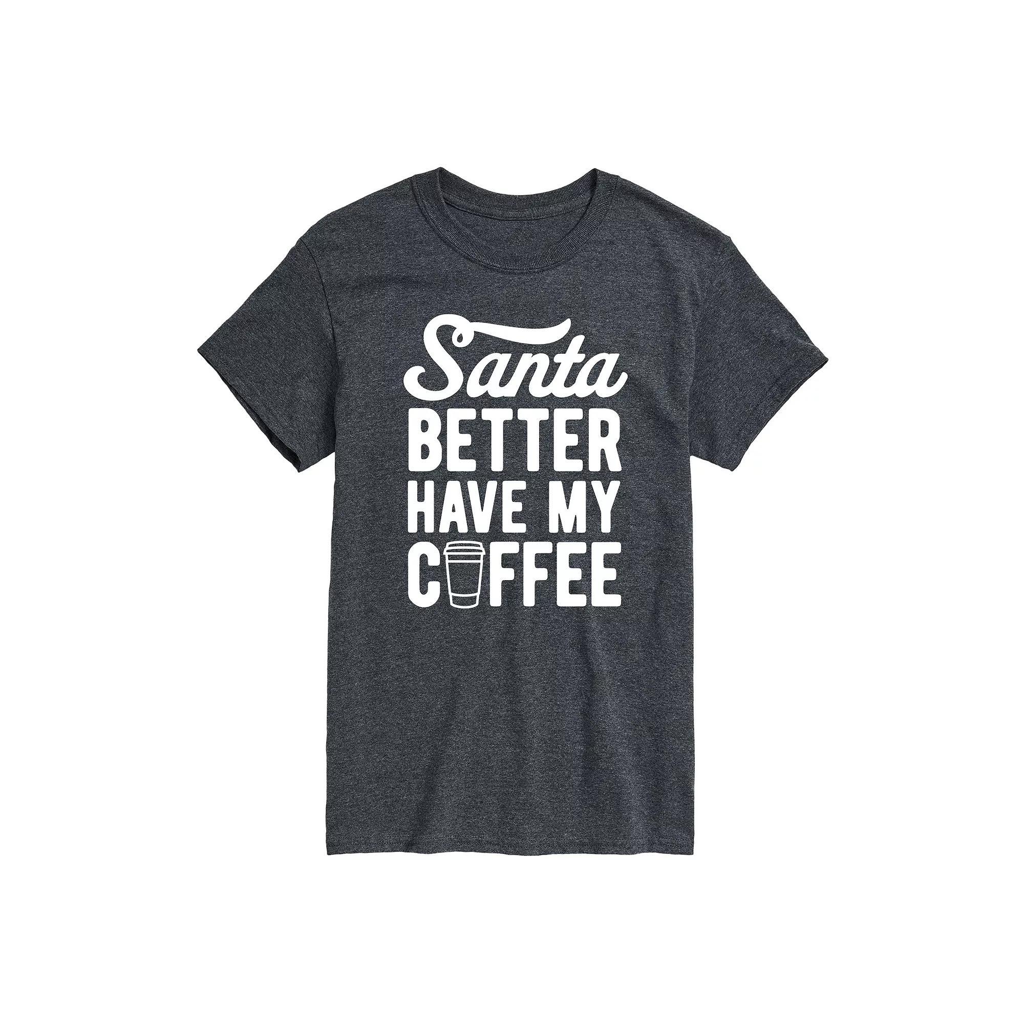 Men's Santa Better Have My Coffee Tee, Size: XS, Gray Product Image
