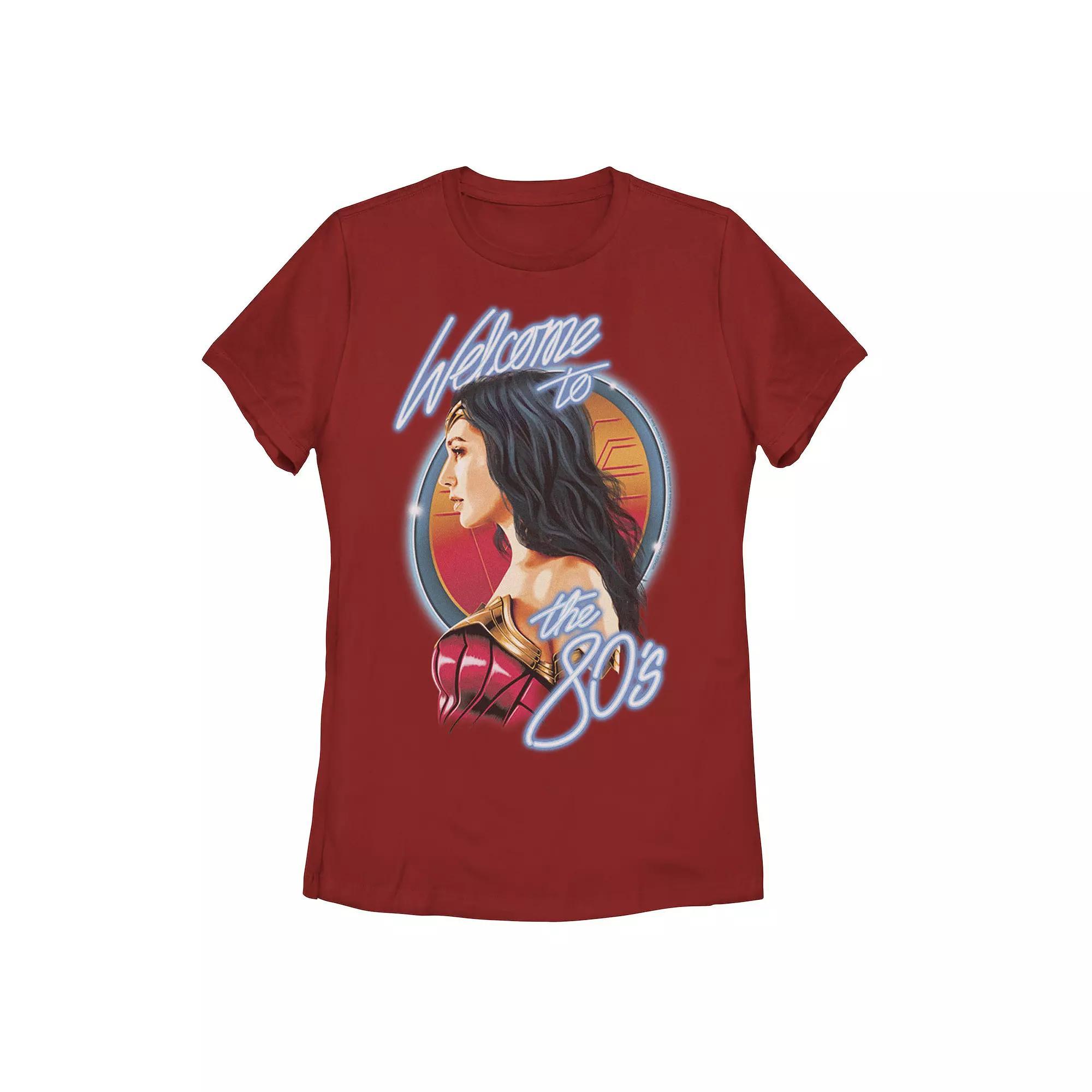 Juniors' DC Comics Wonder Woman Welcome To The 80s Retro Graphic Tee, Girl's, Size: Medium, Red Product Image