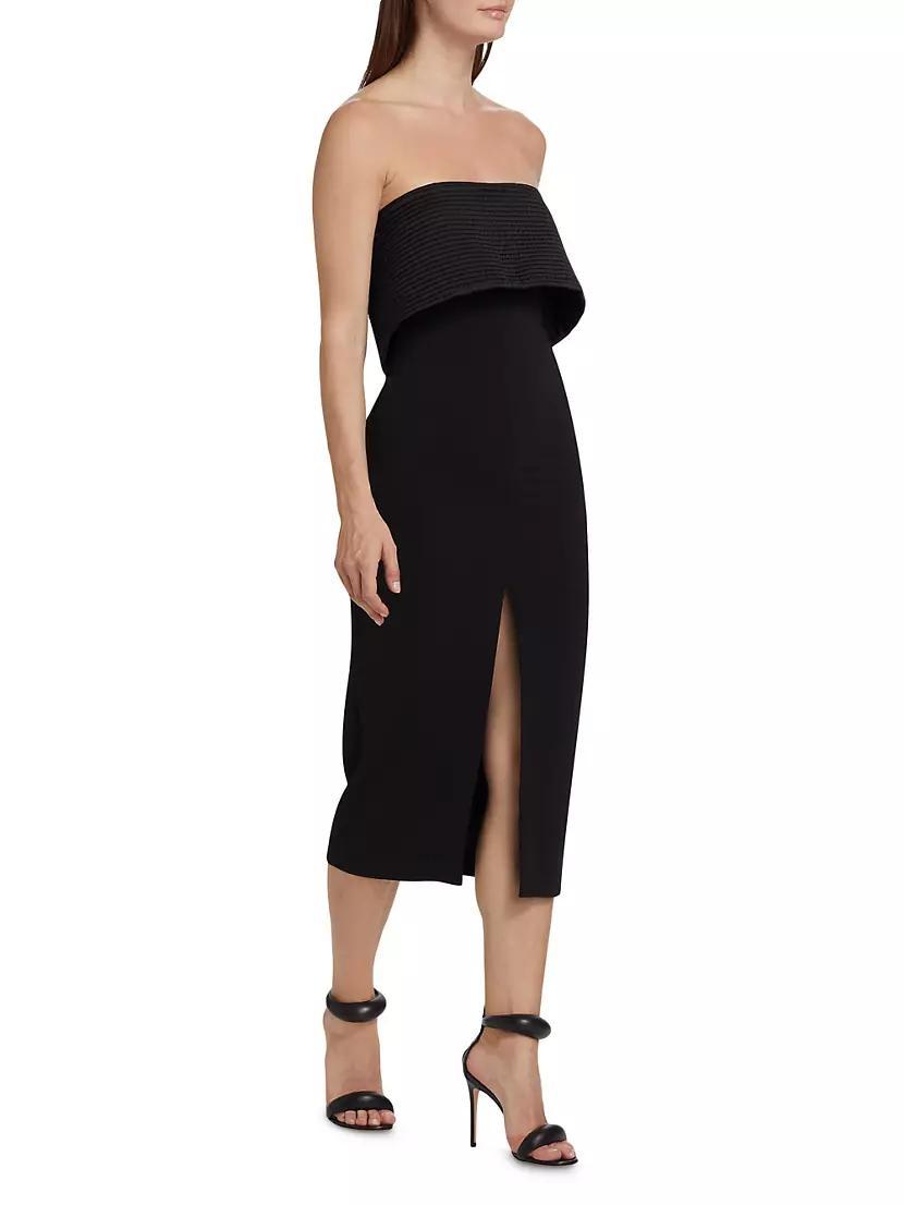 Stretch-Crepe Strapless Midi-Dress Product Image