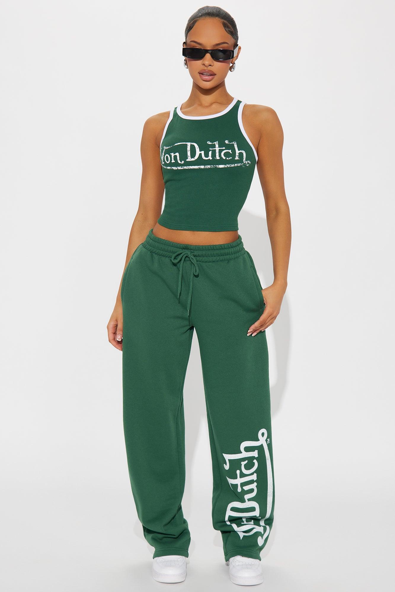 Von Dutch Ringer Tank Top - Hunter Green Product Image