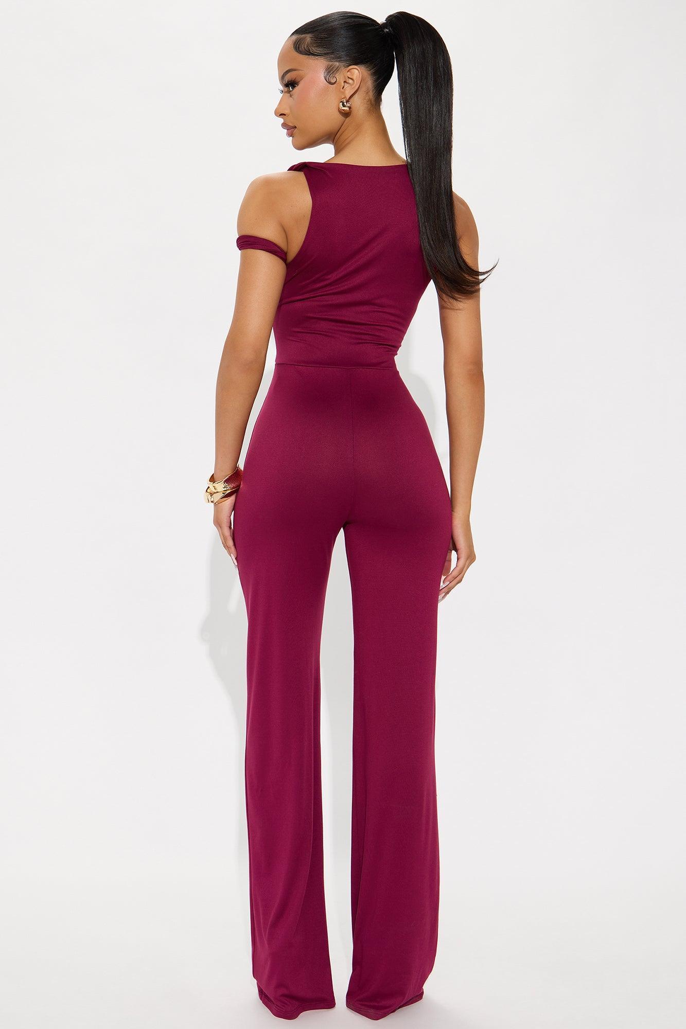 Never Ending Love Jumpsuit - Wine Female Product Image