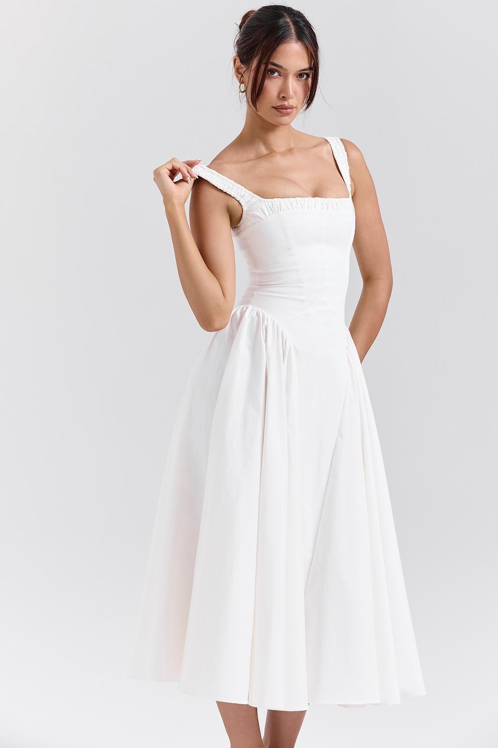 Dorothy  white cotton midi sundress Product Image