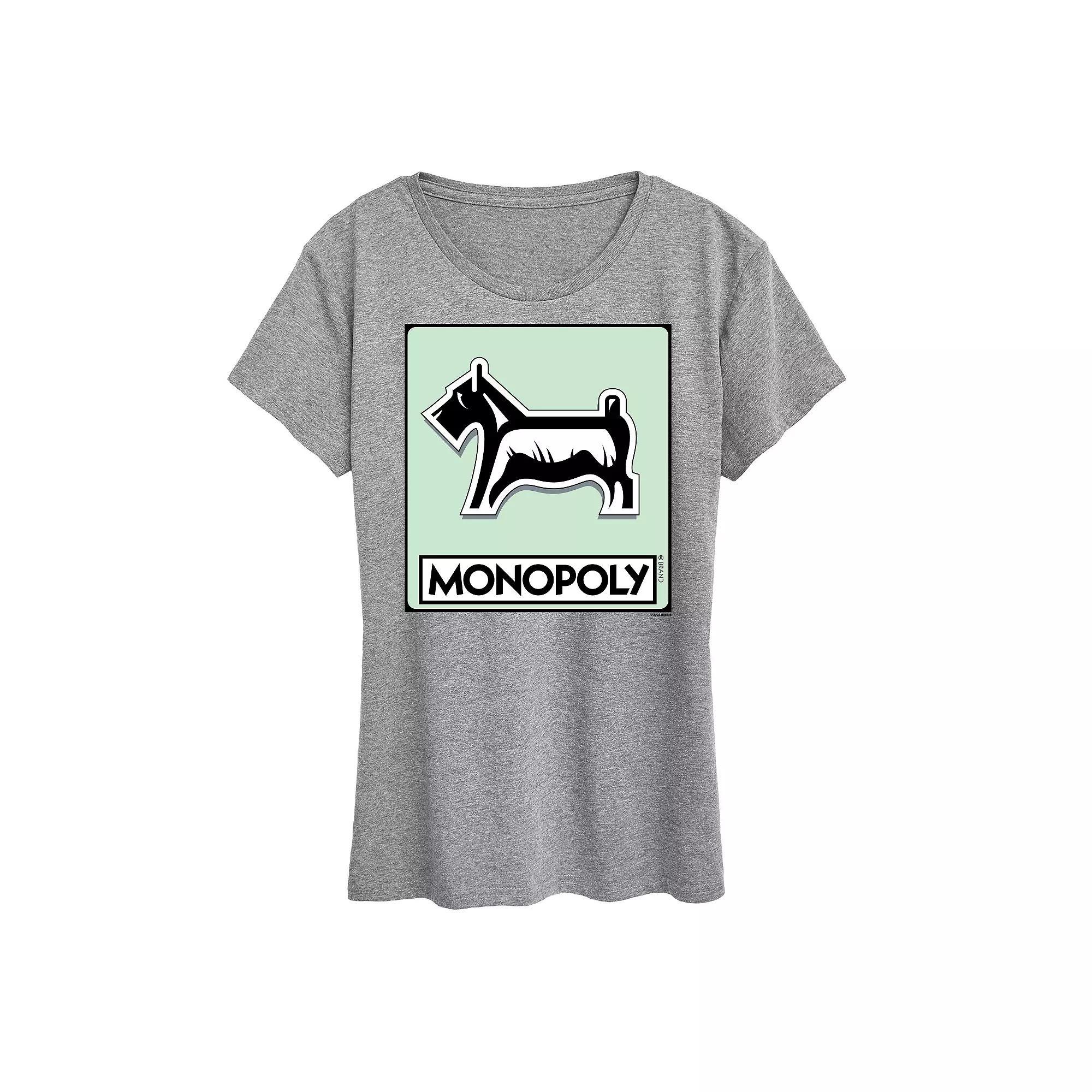 Womens Monopoly Dog Token Graphic Tee Grey Red Product Image
