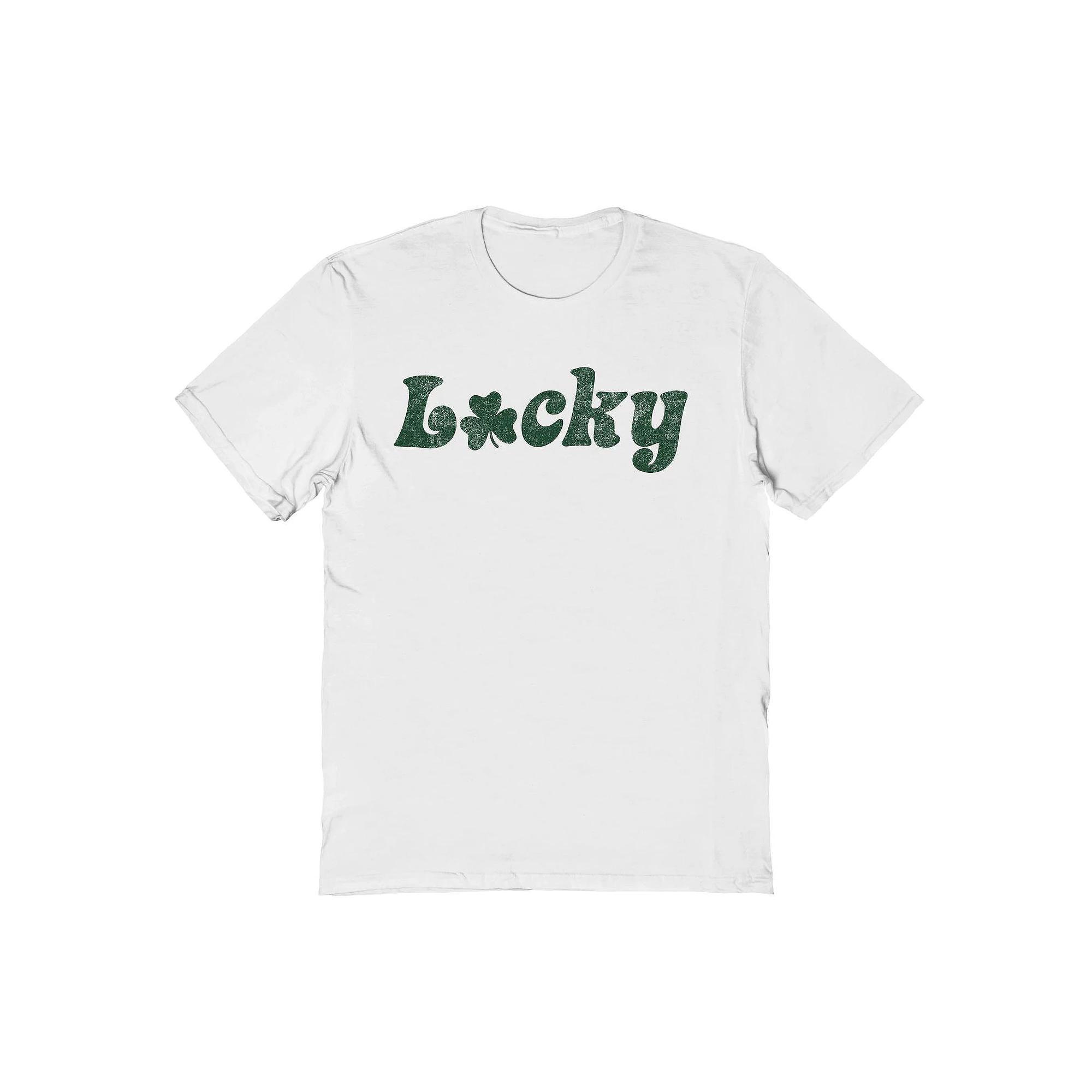 Men's Lucky Shamrock St. Patrick's Day Graphic Tee, Size: Small, White Product Image