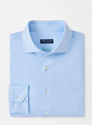 Peter Millar Mens Excursionist Flex Solid Sport Shirt | Color: Blue Frost | Size: S Product Image