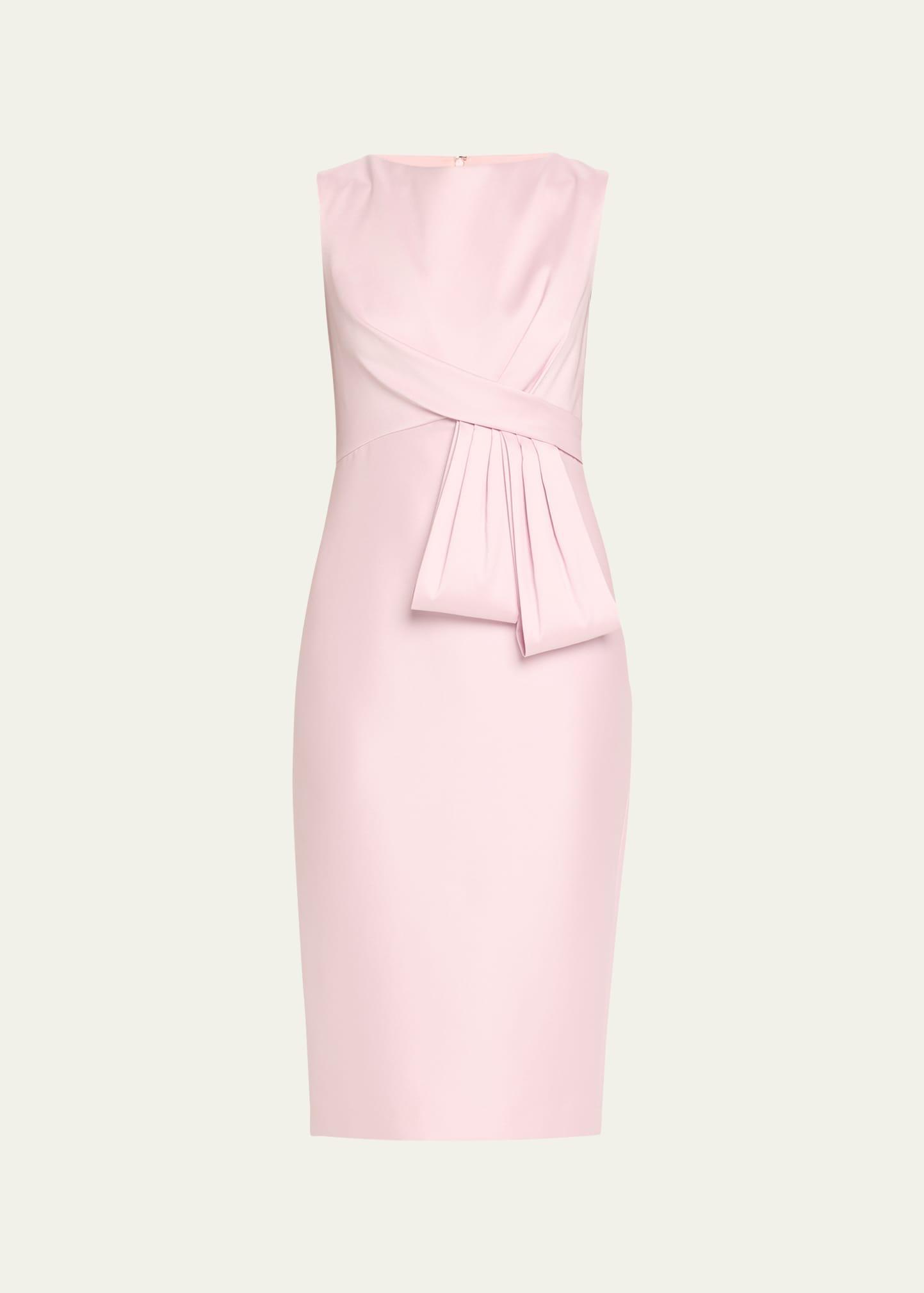 Womens Fanned Satin Midi Dress Product Image