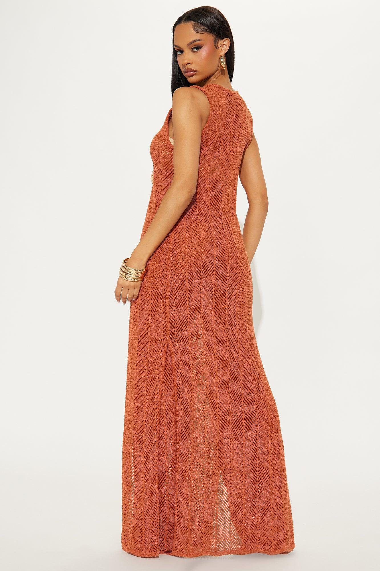 Desert Mirage Crochet Pant Set - Rust Product Image