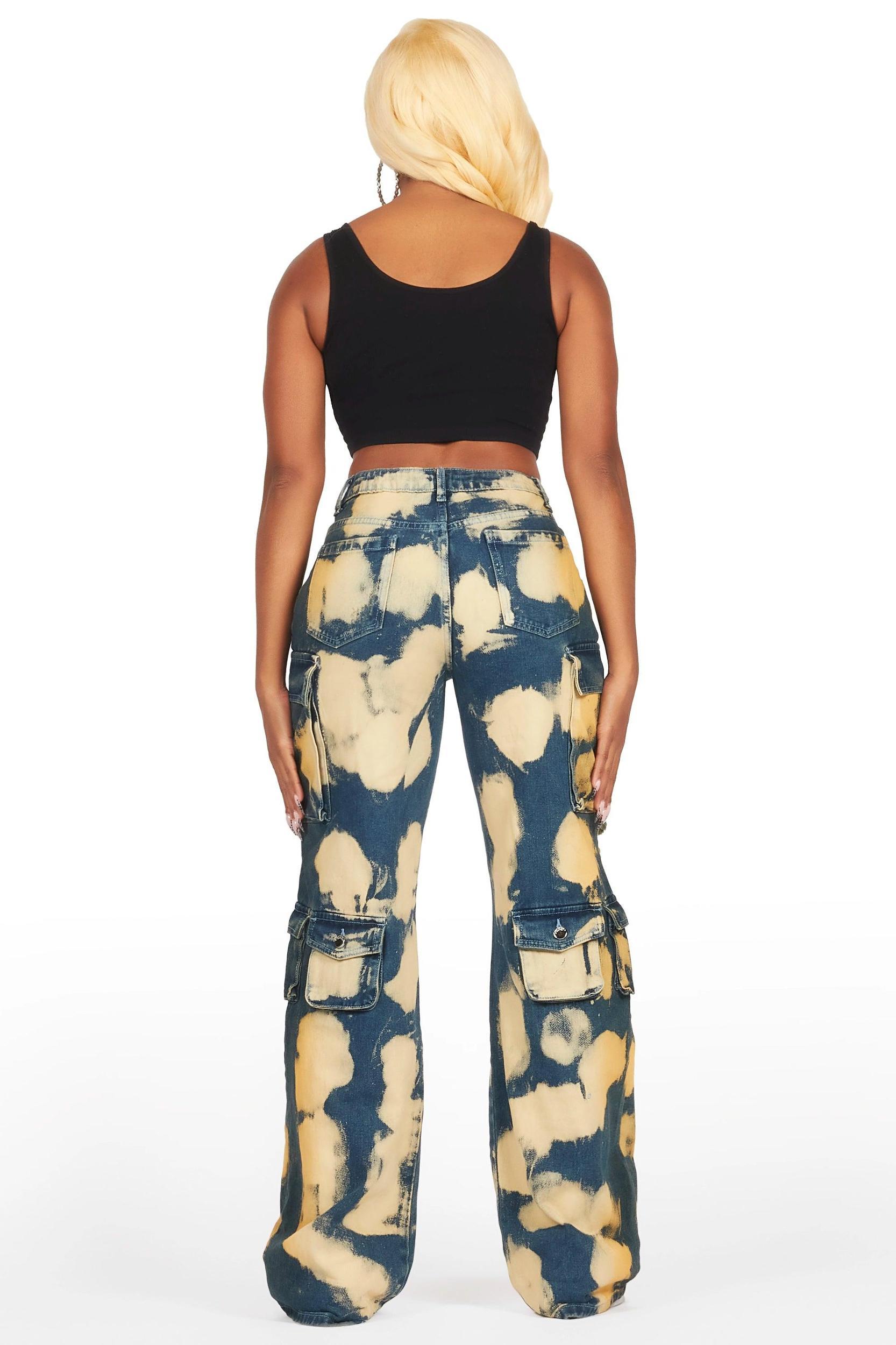 Jahmani Tinted Dirty Wash Wash Stretch Wide Leg Jean Female Product Image