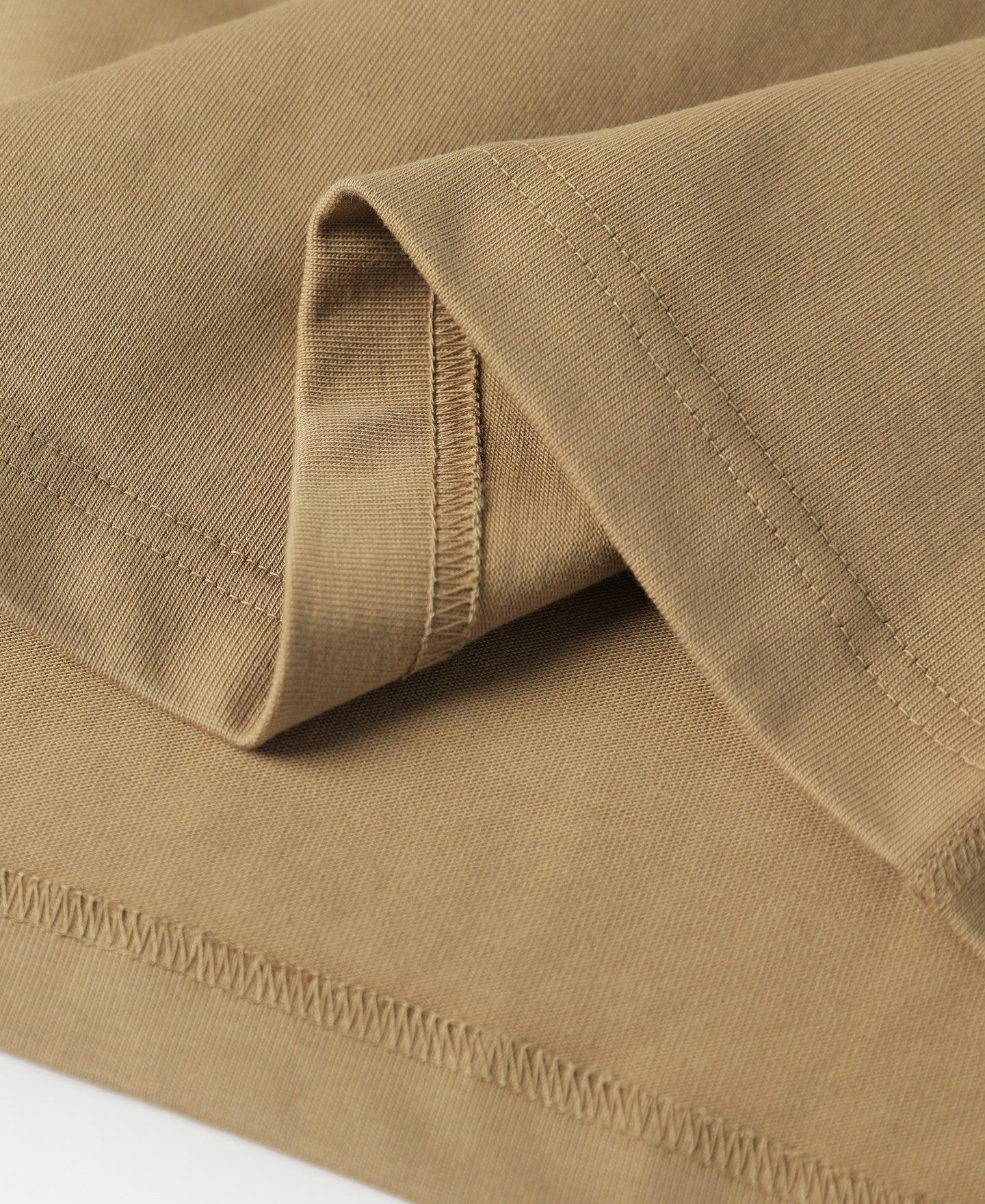 10.6 oz Cotton Short Sleeve Henley T-Shirt - Khaki Product Image