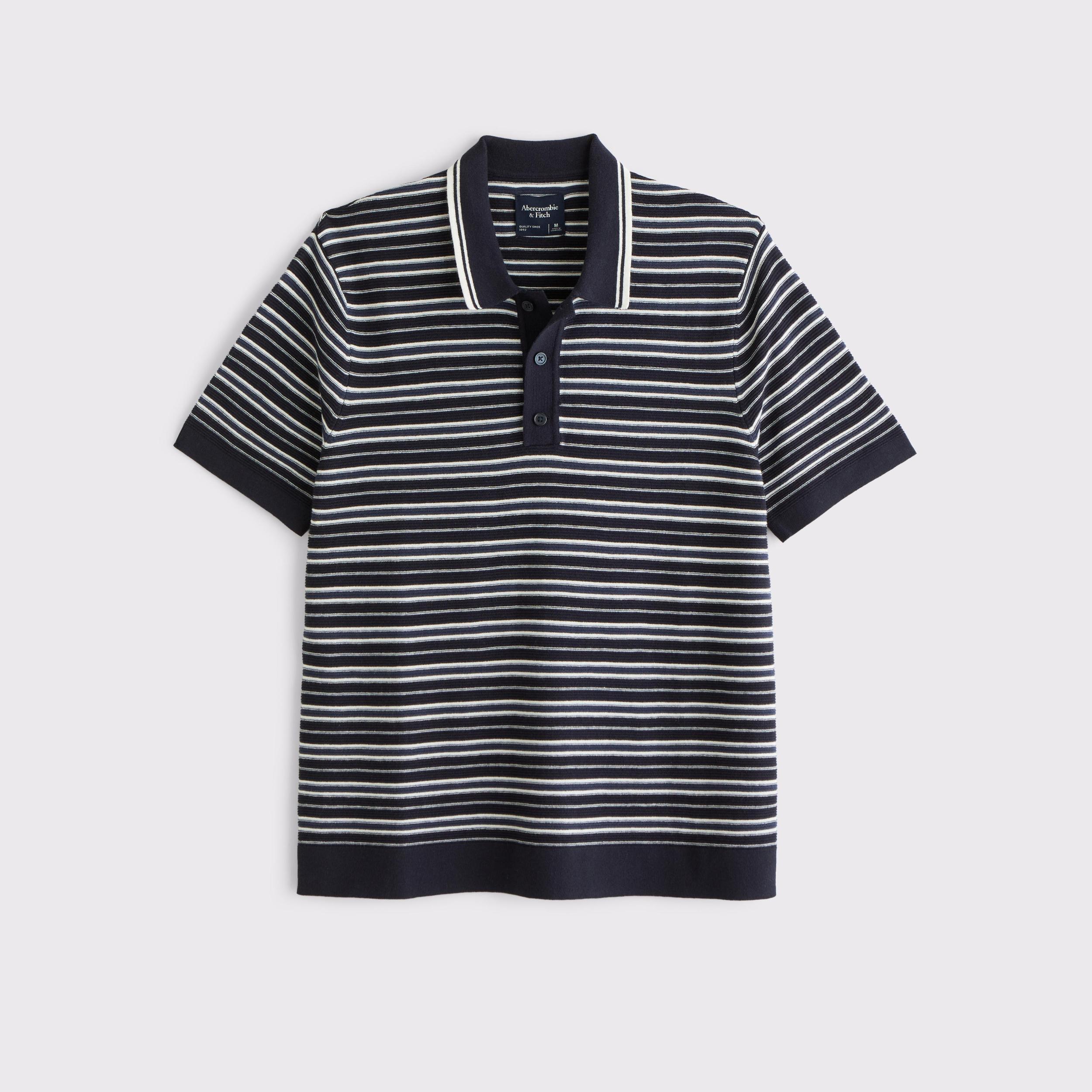 Striped 3-Button Sweater Polo Product Image