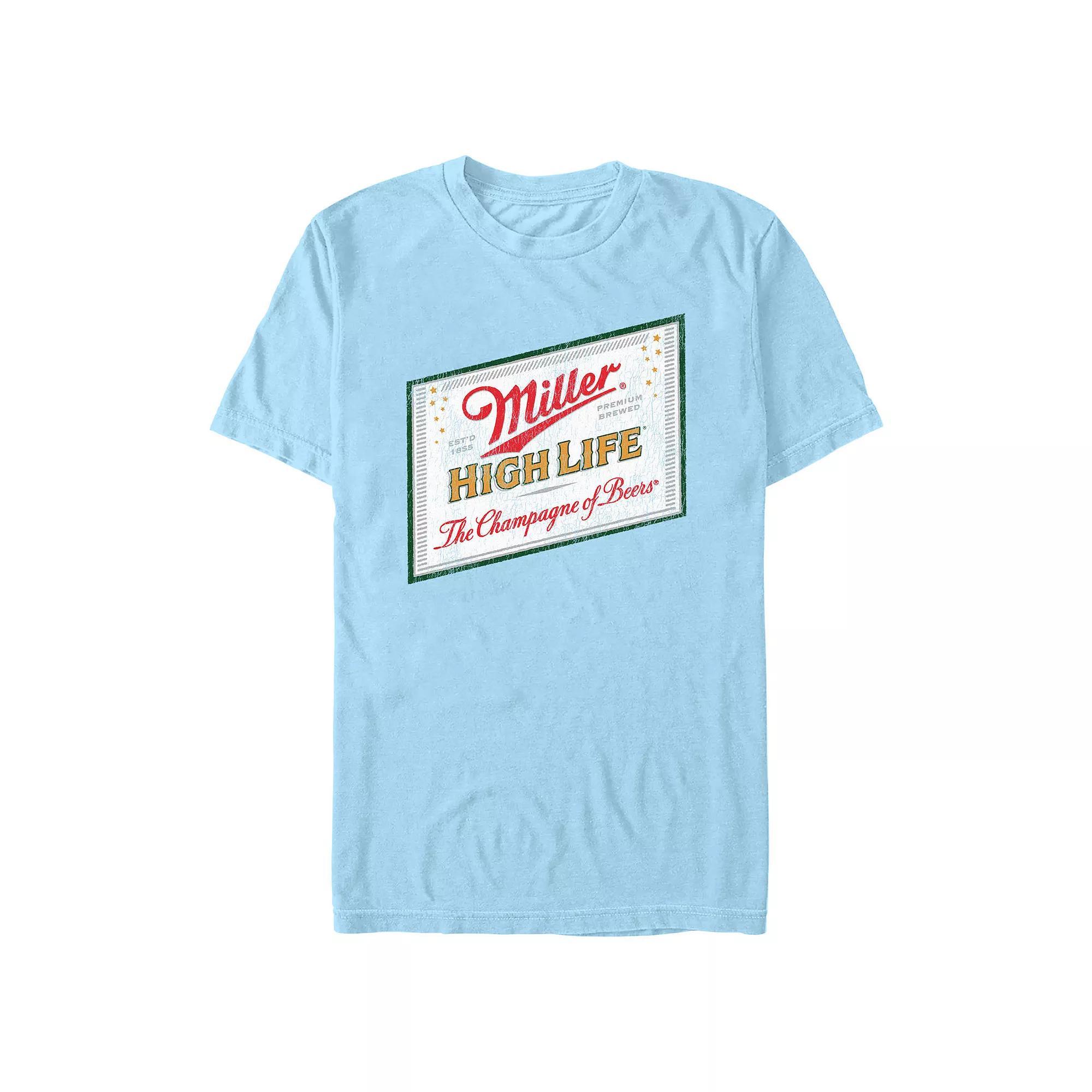 Men's Coors Light Miller High Life Label Graphic Tee, Size: Small, Athletic Grey Product Image