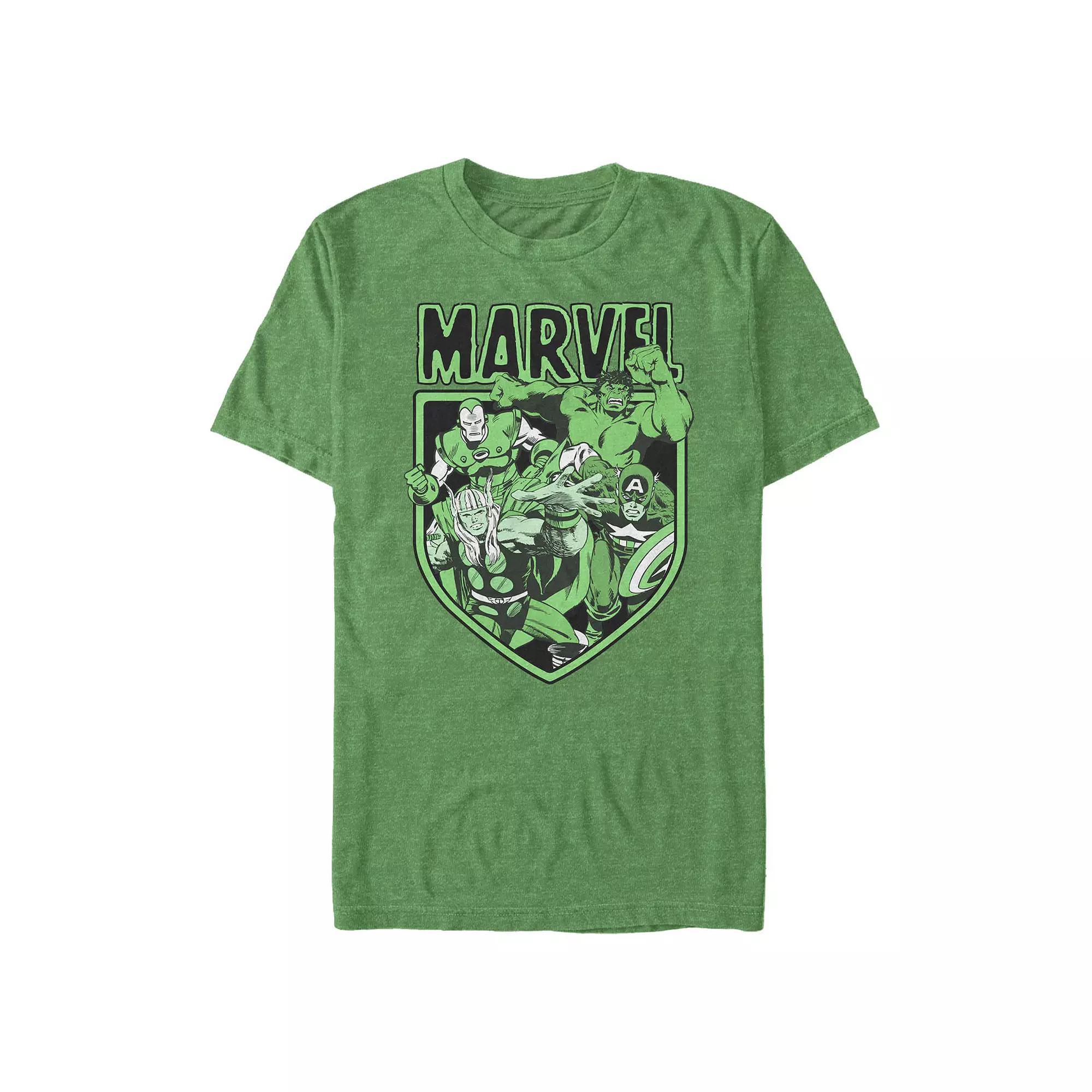 Big & Tall Marvel Avengers Vintage Badge Graphic Tee, Men's, Size: 3XL, Kelly Grey Product Image