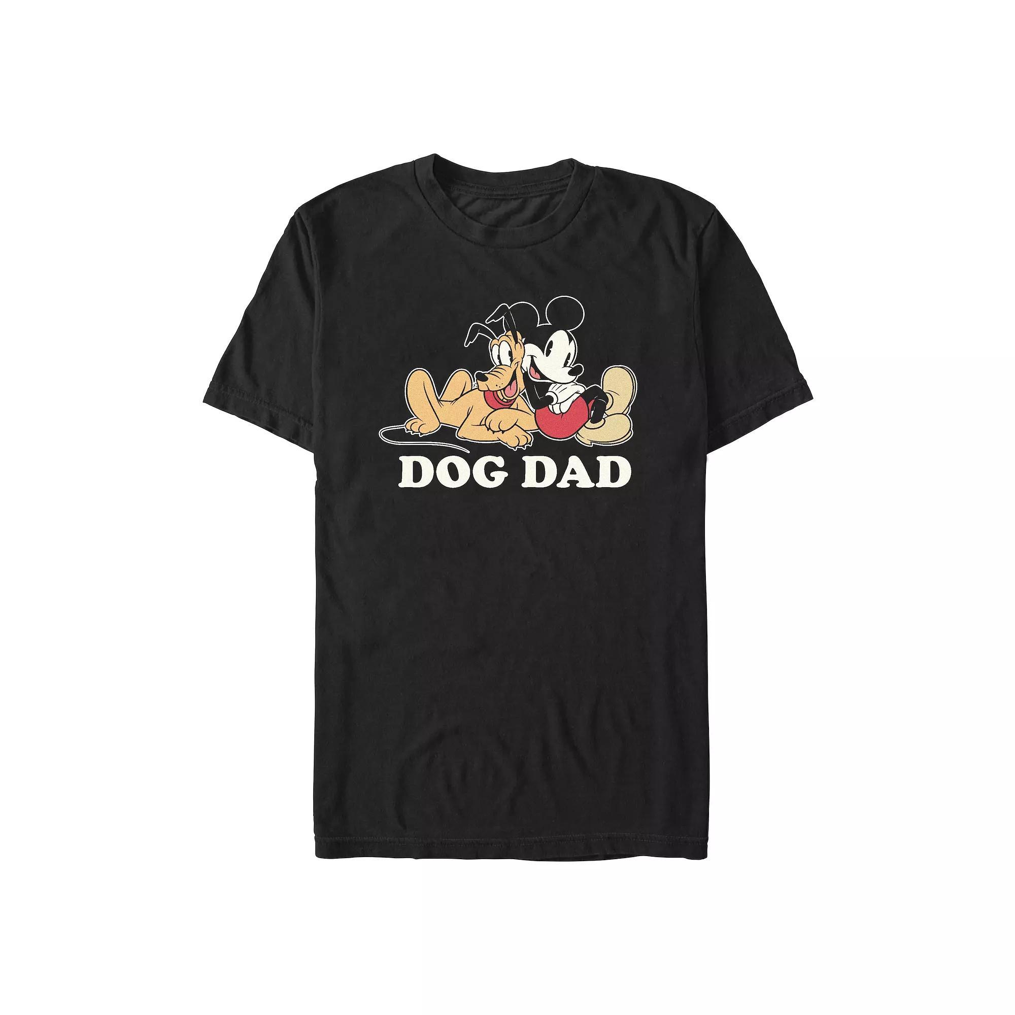Disney's Mickey Mouse And Pluto Dog Dad Men's Graphic Tee, Size: XL, Black Product Image