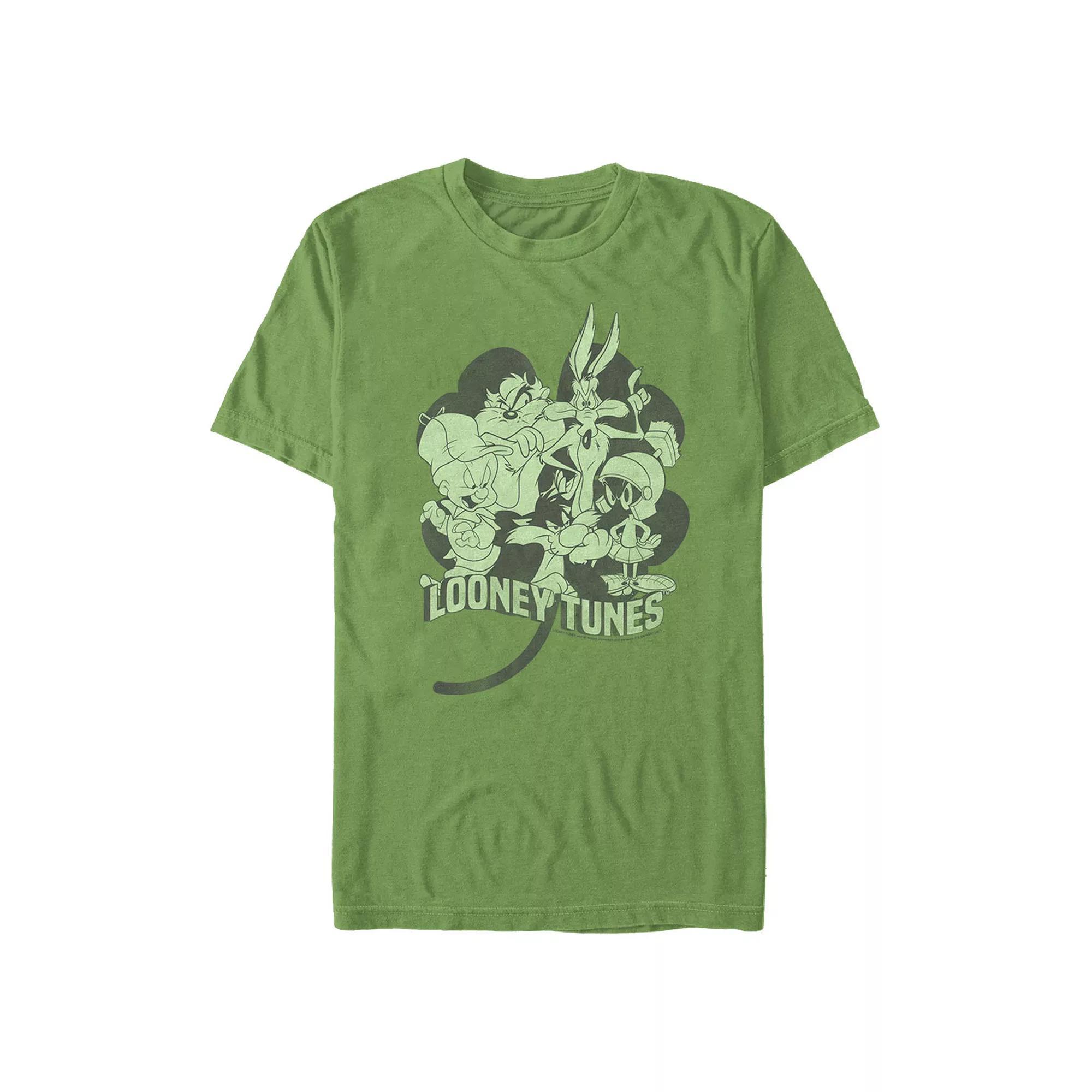 Big & Tall Looney Tunes Saint Patrick's Mood Graphic Tee, Men's, Size: 3XL Tall, Kelly Grey Product Image