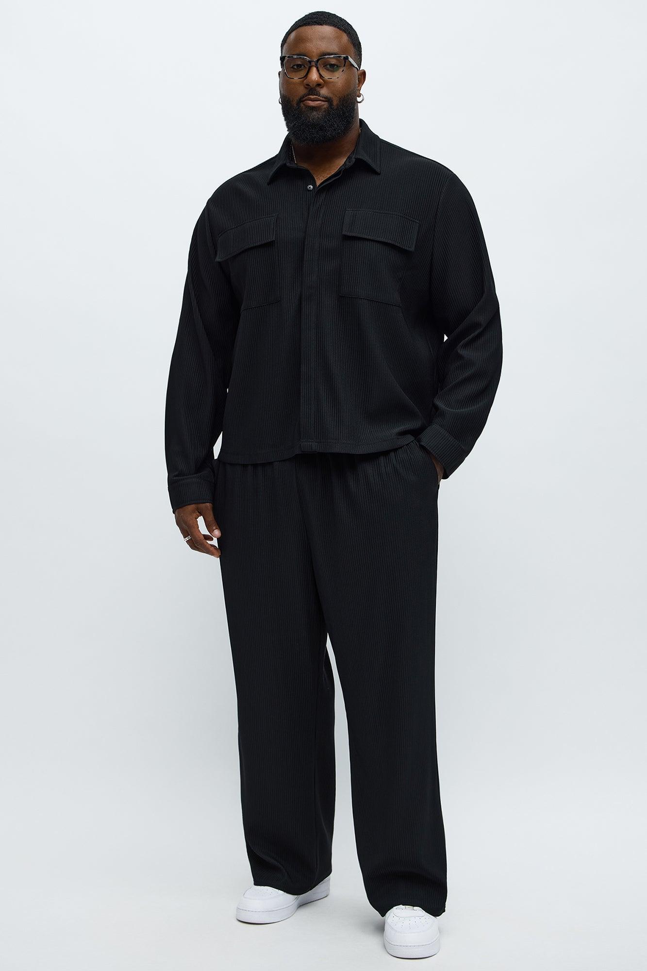 Show Up Baggy Elastic Waist Pant - Black Product Image