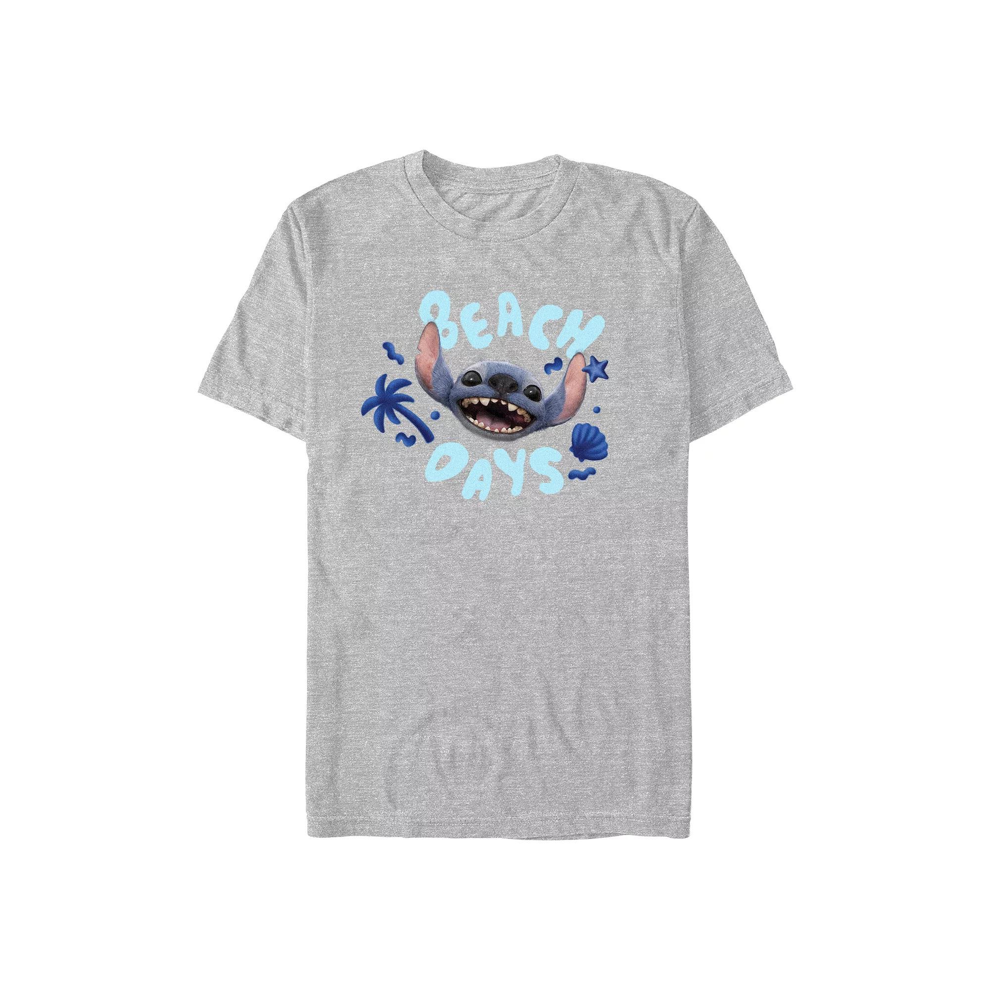 Disney's Lilo & Stitch Beach Days Men's Graphic Tee, Size: Large, Athletic Grey Product Image