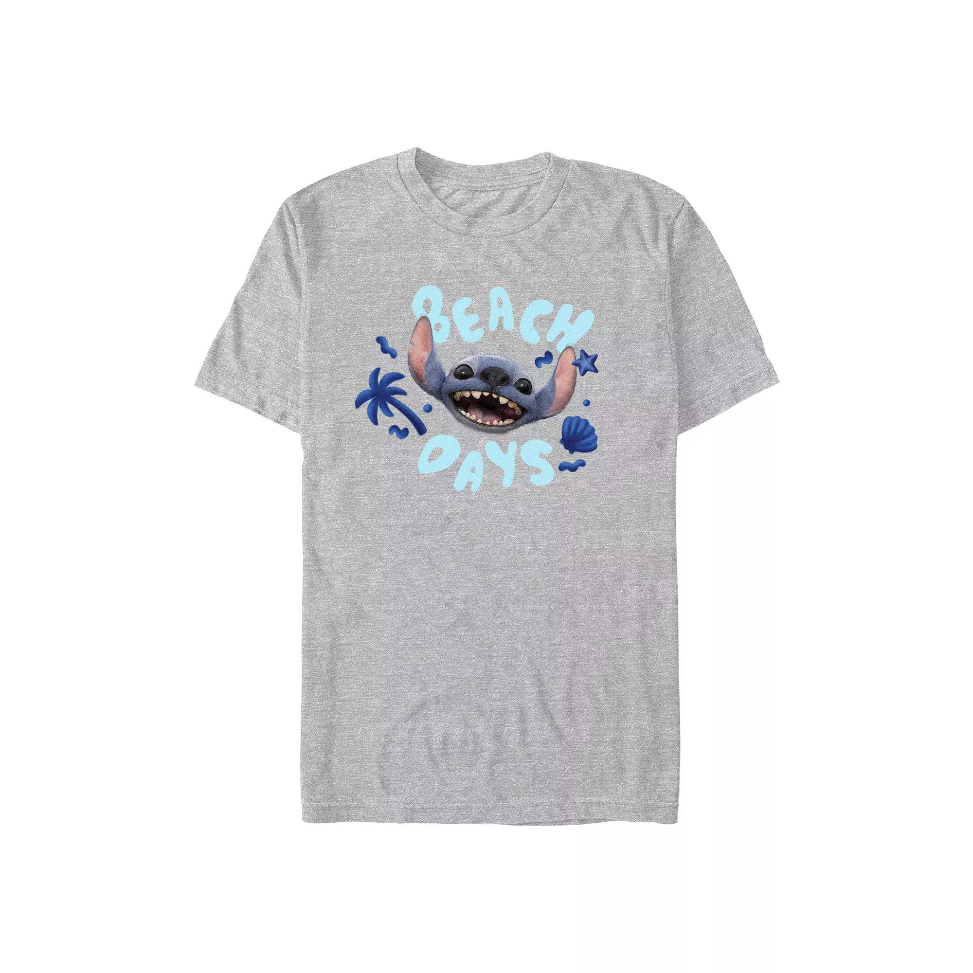 Disney's Lilo & Stitch Beach Days Men's Graphic Tee, Size: Large, Athletic Grey Product Image