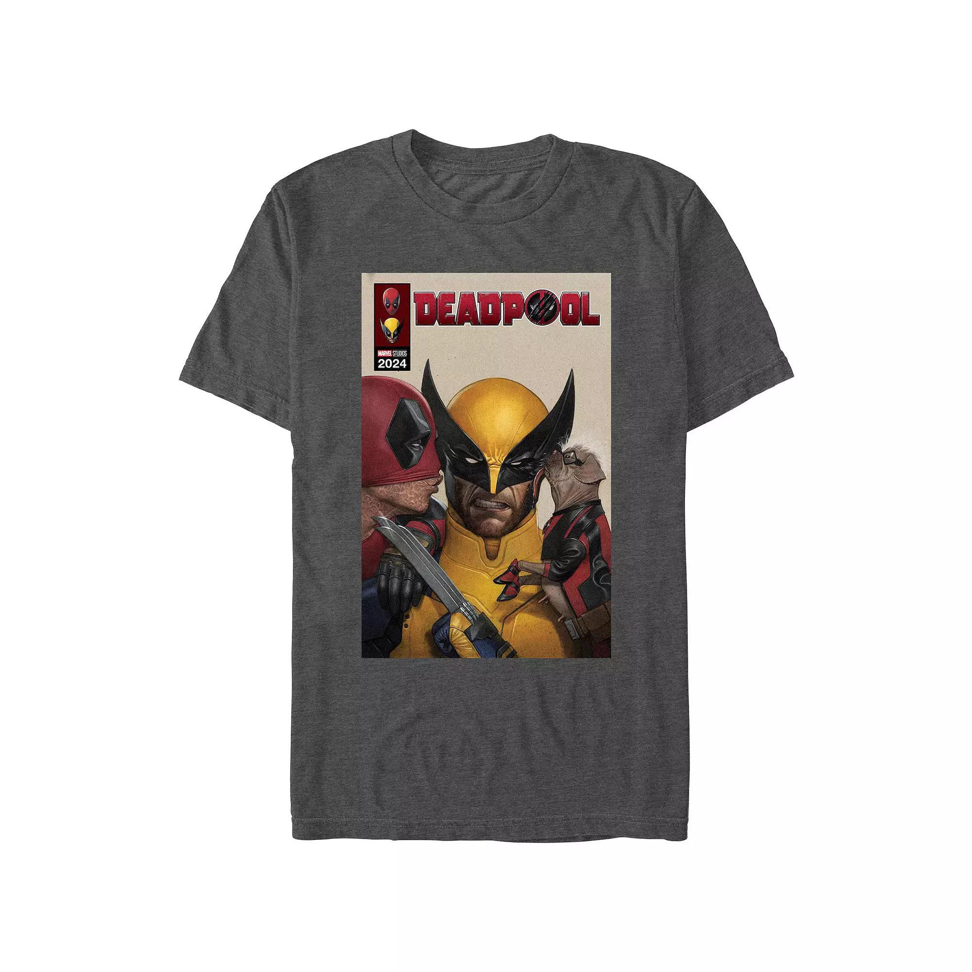 Men's Marvel Deadpool And Wolverine Kissing Wolverine Graphic Tee, Size: XXL, Grey Heather Product Image