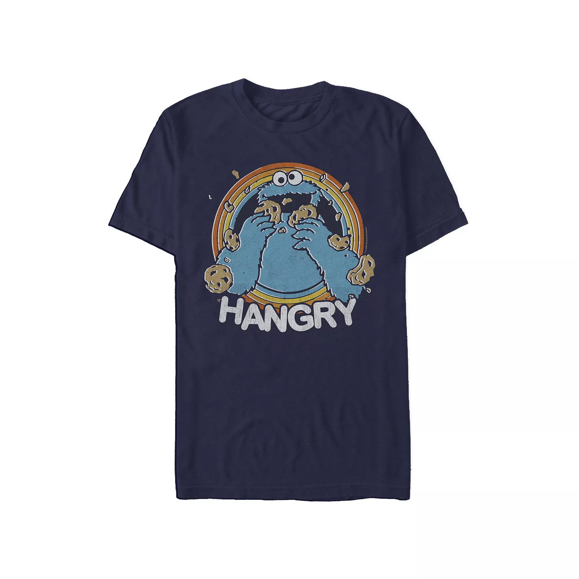 Men's Sesame Street Cookie Monster Hangry Graphic Tee, Size: Medium, Blue Product Image