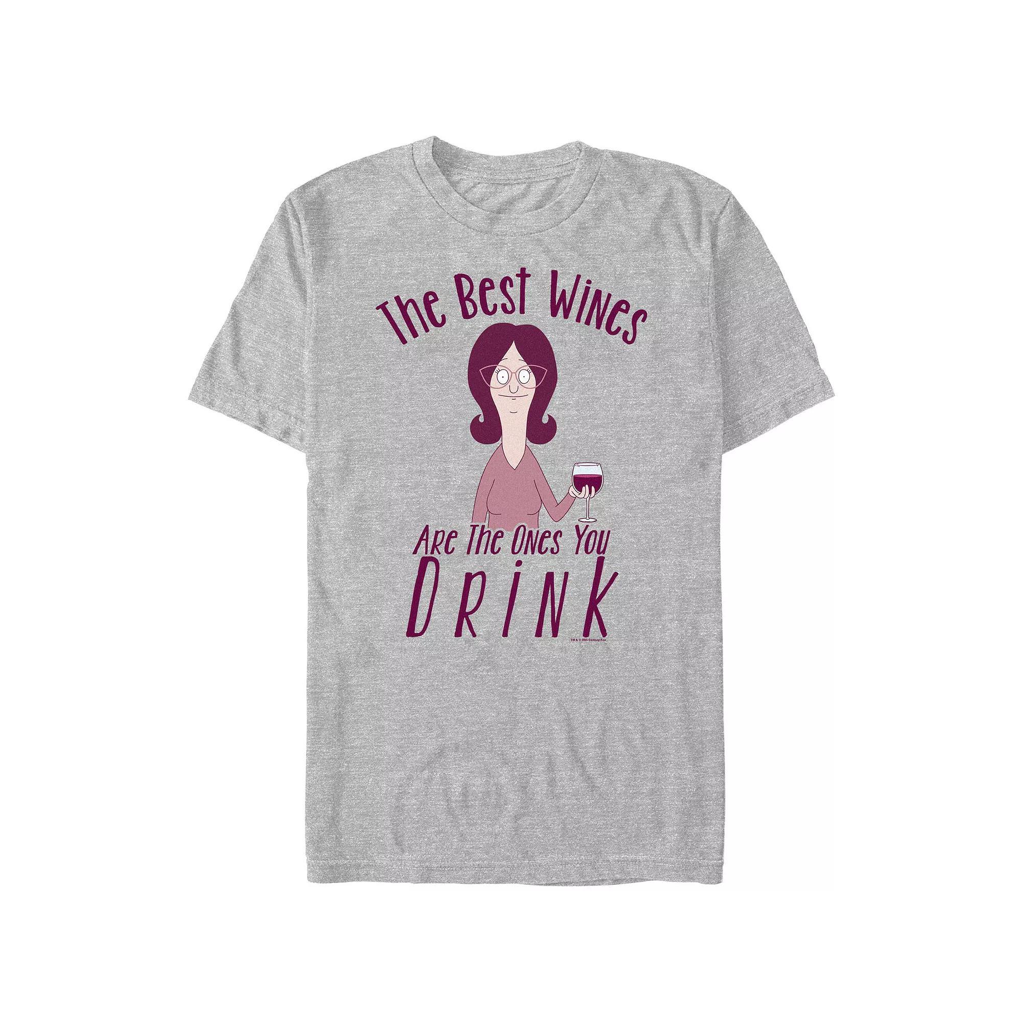Men's Bob's Burgers The Best Wines Graphic Tee, Size: Medium, Athletic Grey Product Image