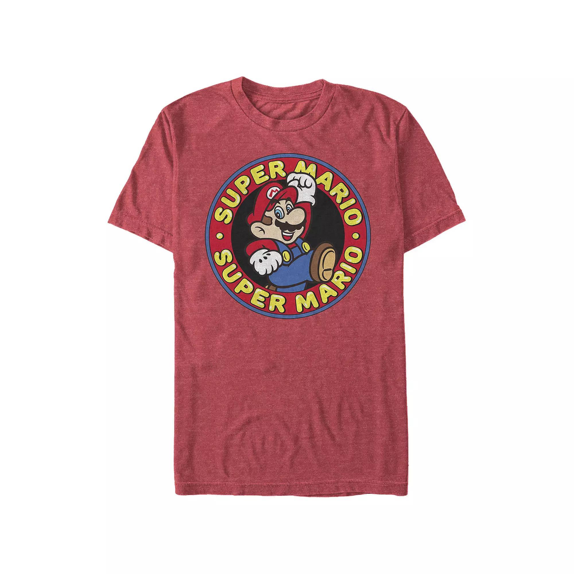 Men's Super Mario Original 70s Logo Graphic Tee, Size: Large, Grey Heather Product Image