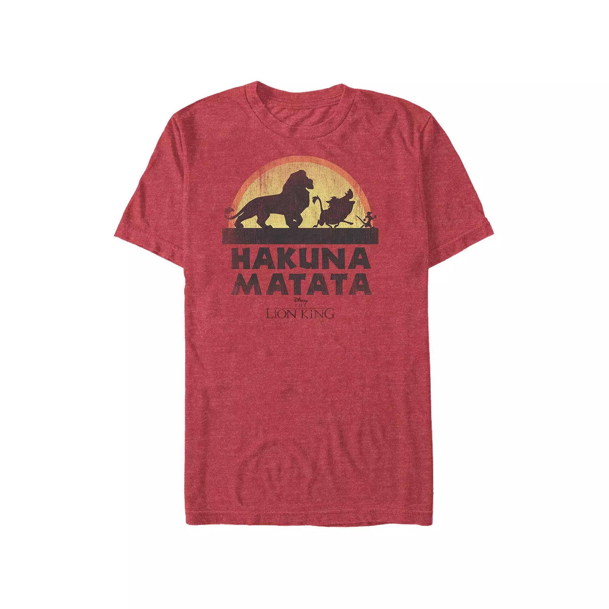 Disney's The Lion King Hakuna Matata Walk Big & Tall Graphic Tee, Men's, Size: Large Tall, Red Grey Product Image