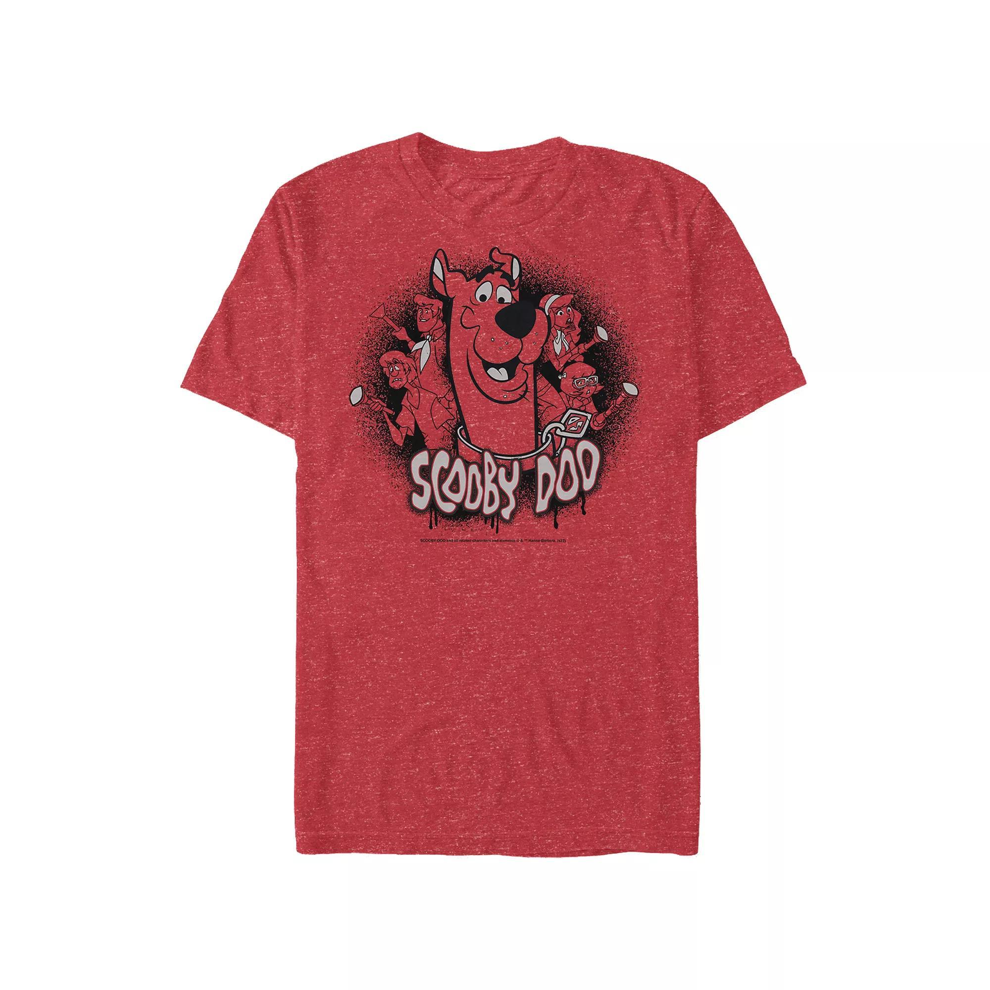 Big & Tall Scooby-Doo And Friends Spray Paint Graphic Tee, Men's, Size: 4XL Tall, Red Grey Product Image