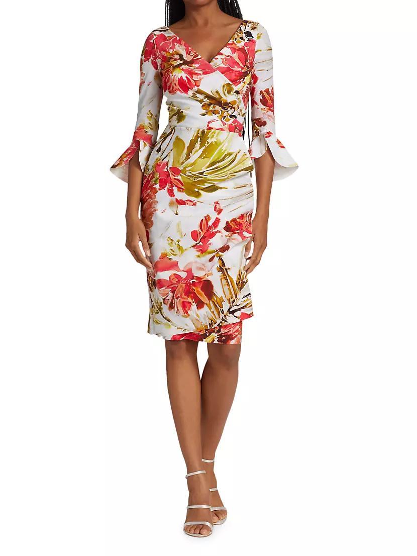 Triana Gathered Floral Midi Dress Product Image