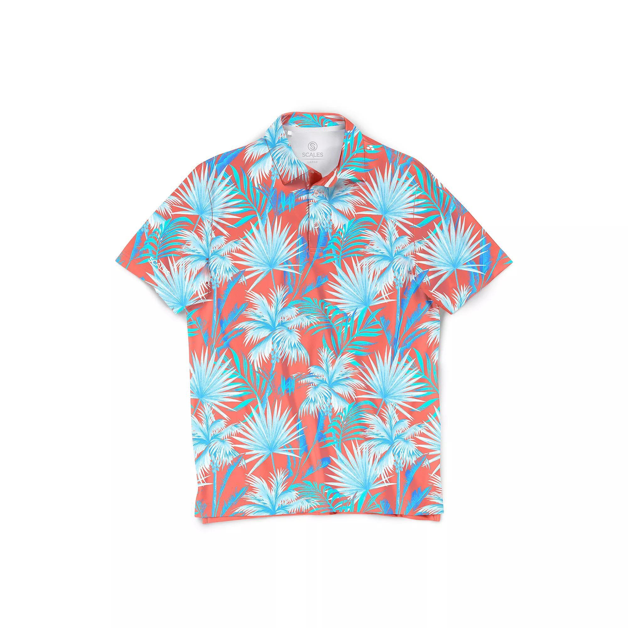 Men's SCALES Offshore Clubhouse Collection Golf Polo Shirt, Size: Medium, Silver Product Image