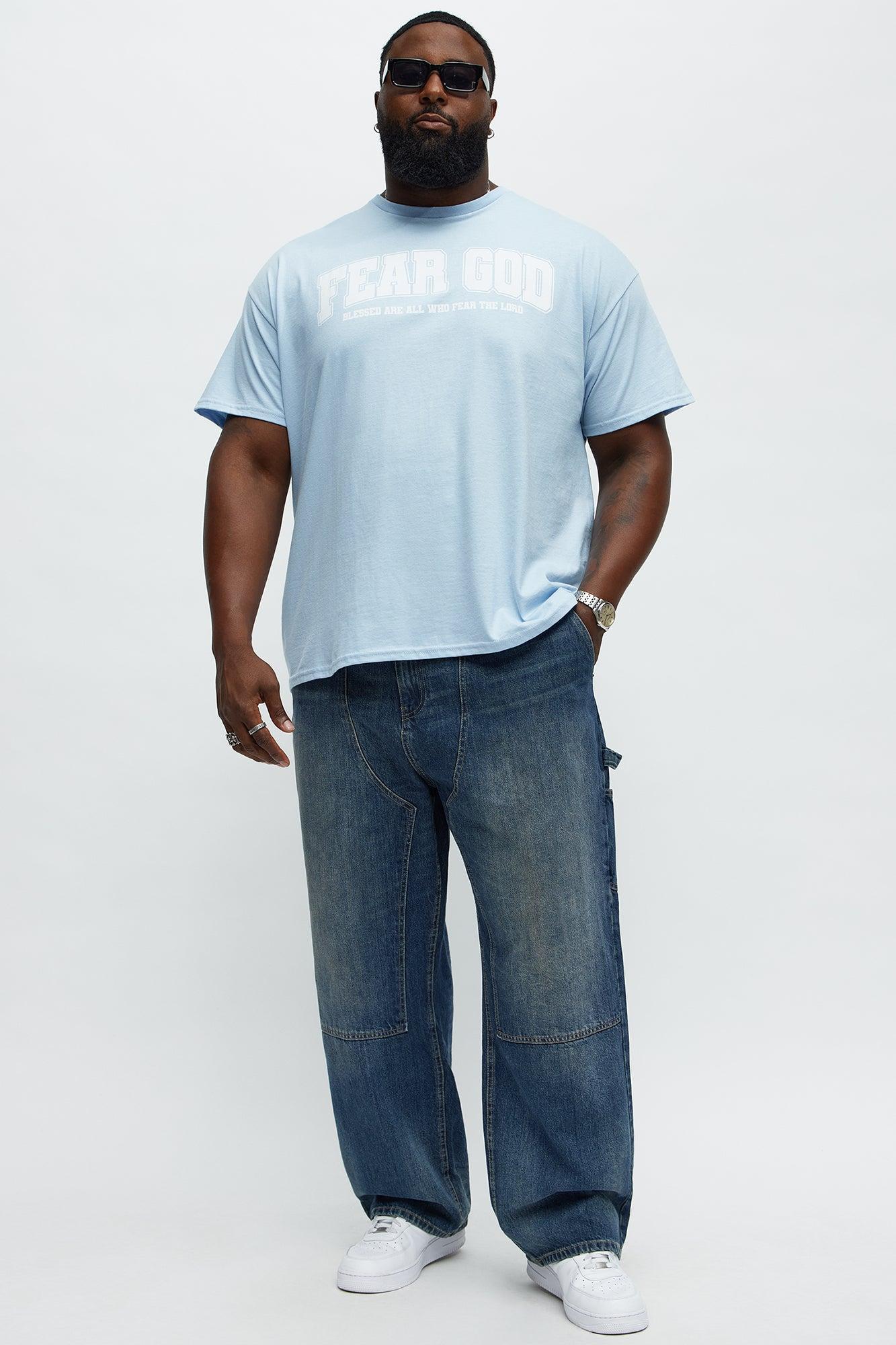 Fear Him Short Sleeve Tee - Light Blue Product Image