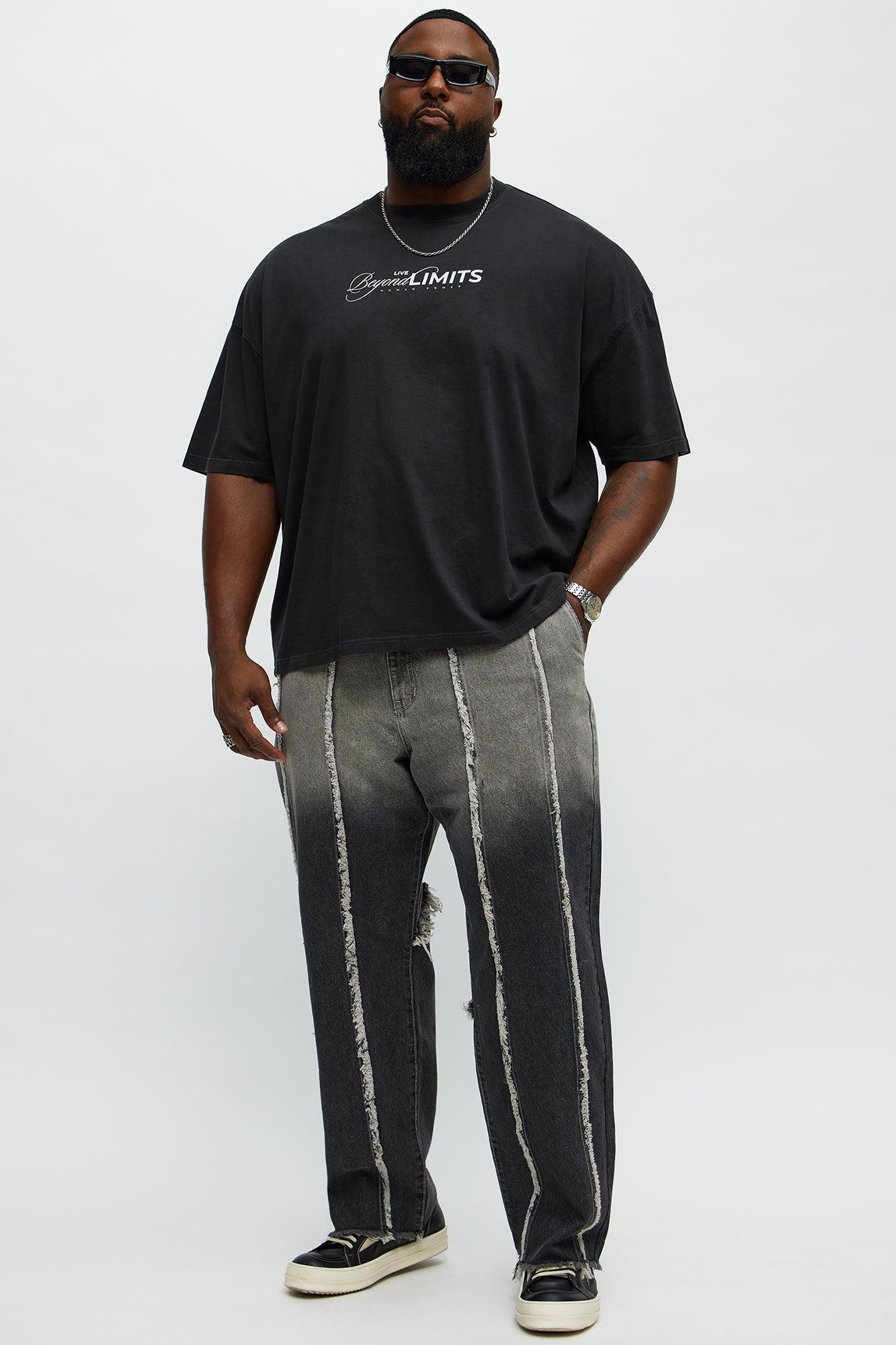 Live Beyond Limits Oversized Short Sleeve Tee - Black Wash Product Image