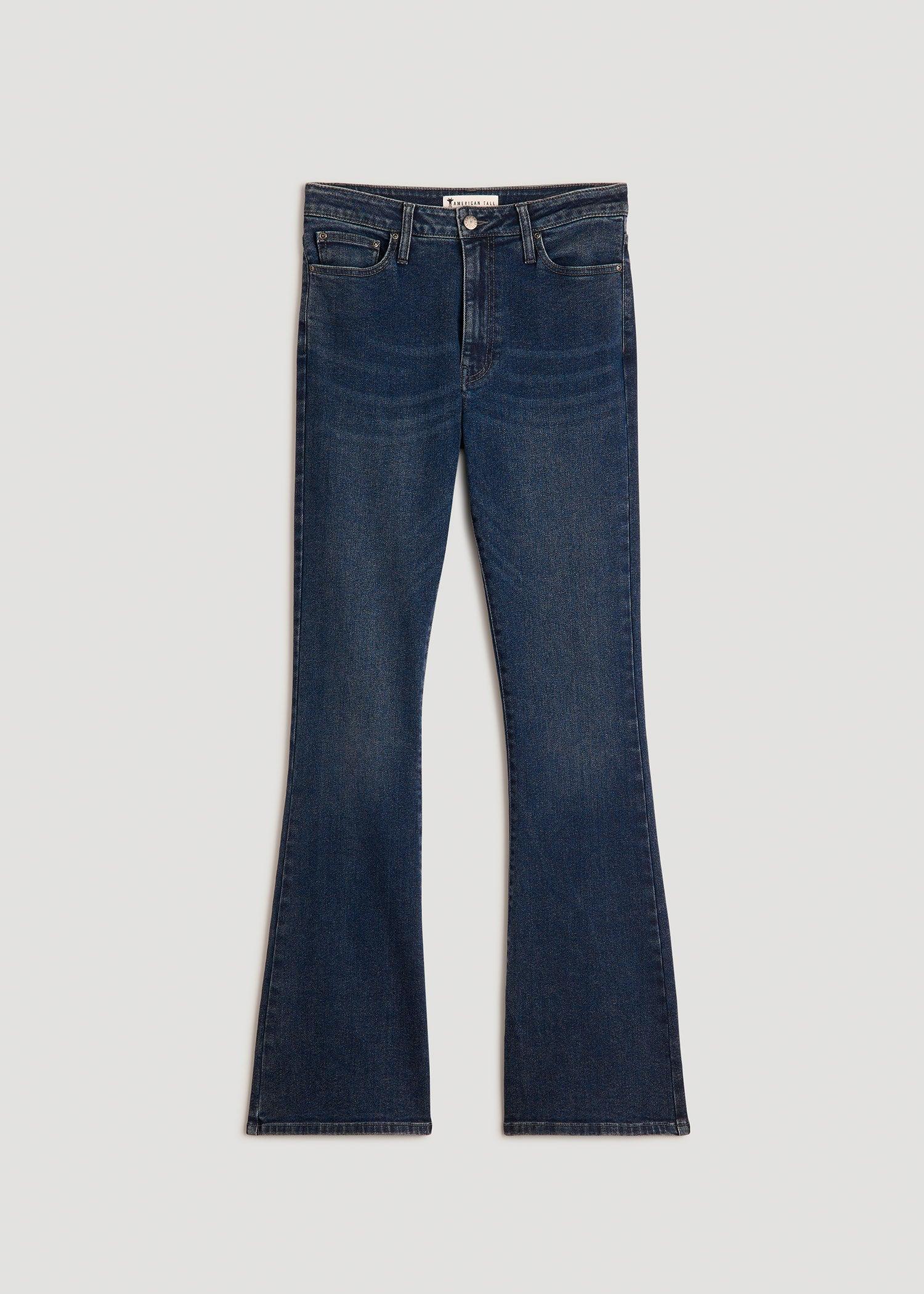 Chloe High Rise Flare Jeans for Tall Women in Faded Dark Indigo Product Image