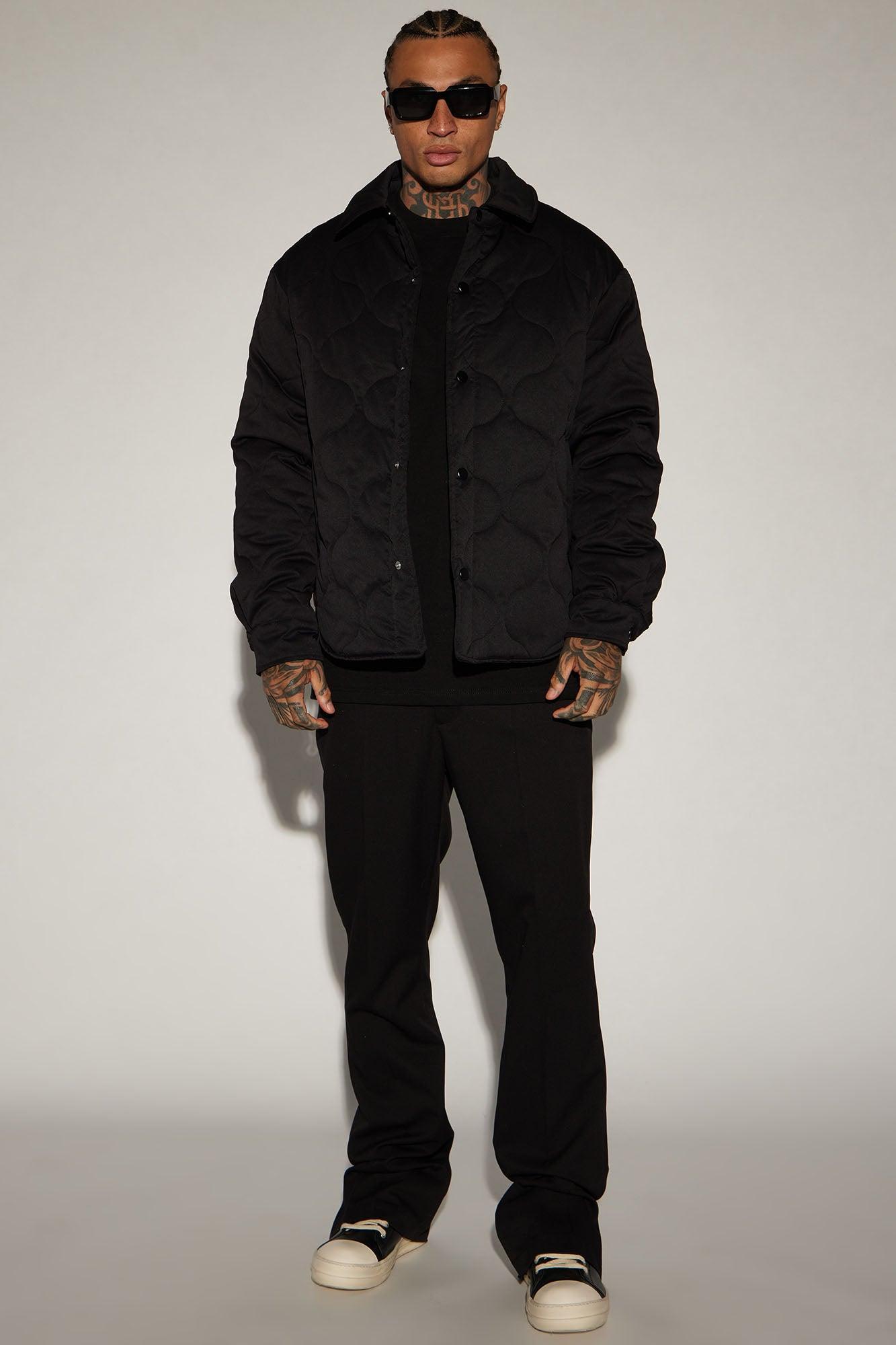 Making Progress Quilted Shacket - Black Product Image