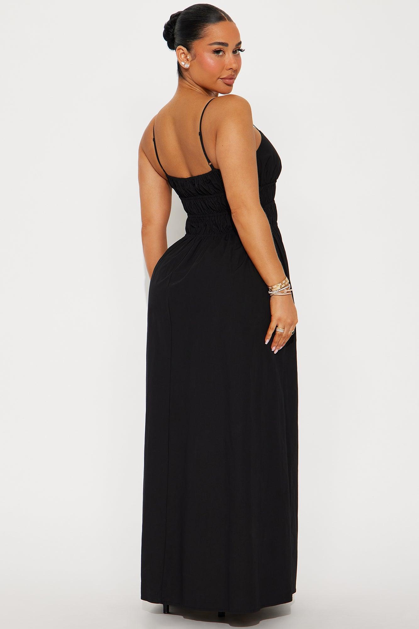 Korie Poplin Maxi Dress - Black Product Image