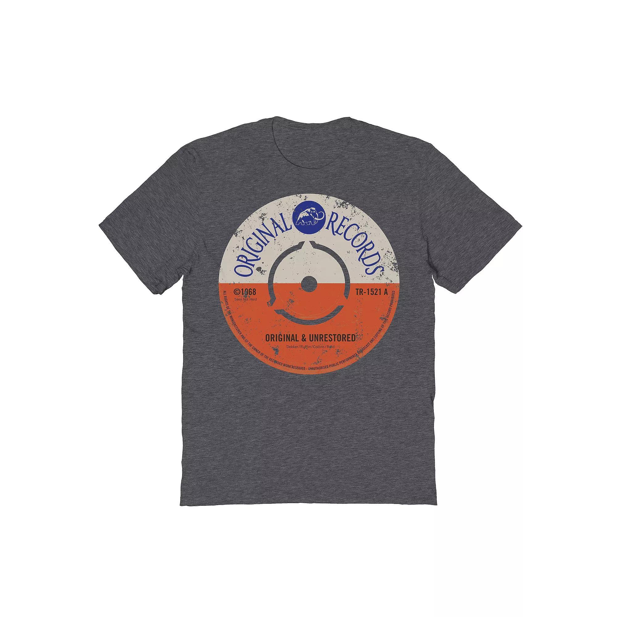 Men's Original & Unrestored Records Graphic Tee, Size: Small, Dark Grey Product Image