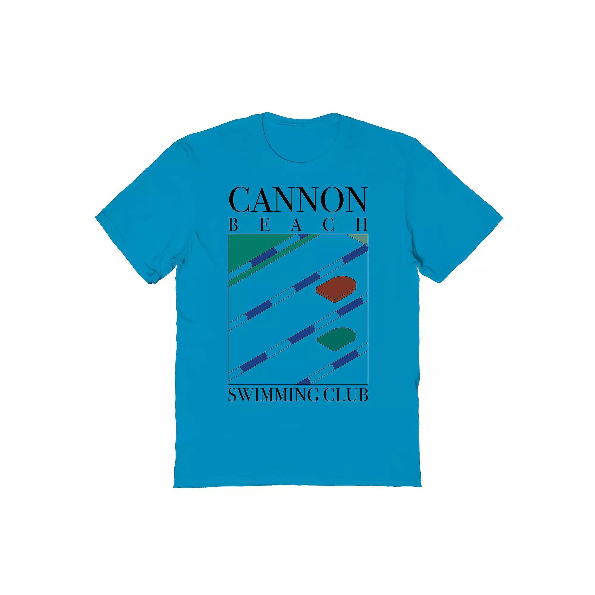Men's Americana Collection Cannon Beach Swimming Club Graphic Tee, Size: XXL, Tropical Blue Product Image