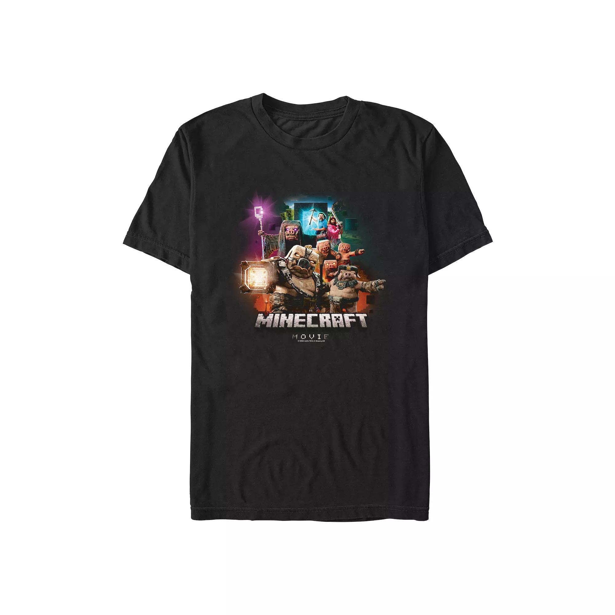 Men's Minecraft Movie Piglings Mob Graphic Tee, Size: Large, Black Product Image