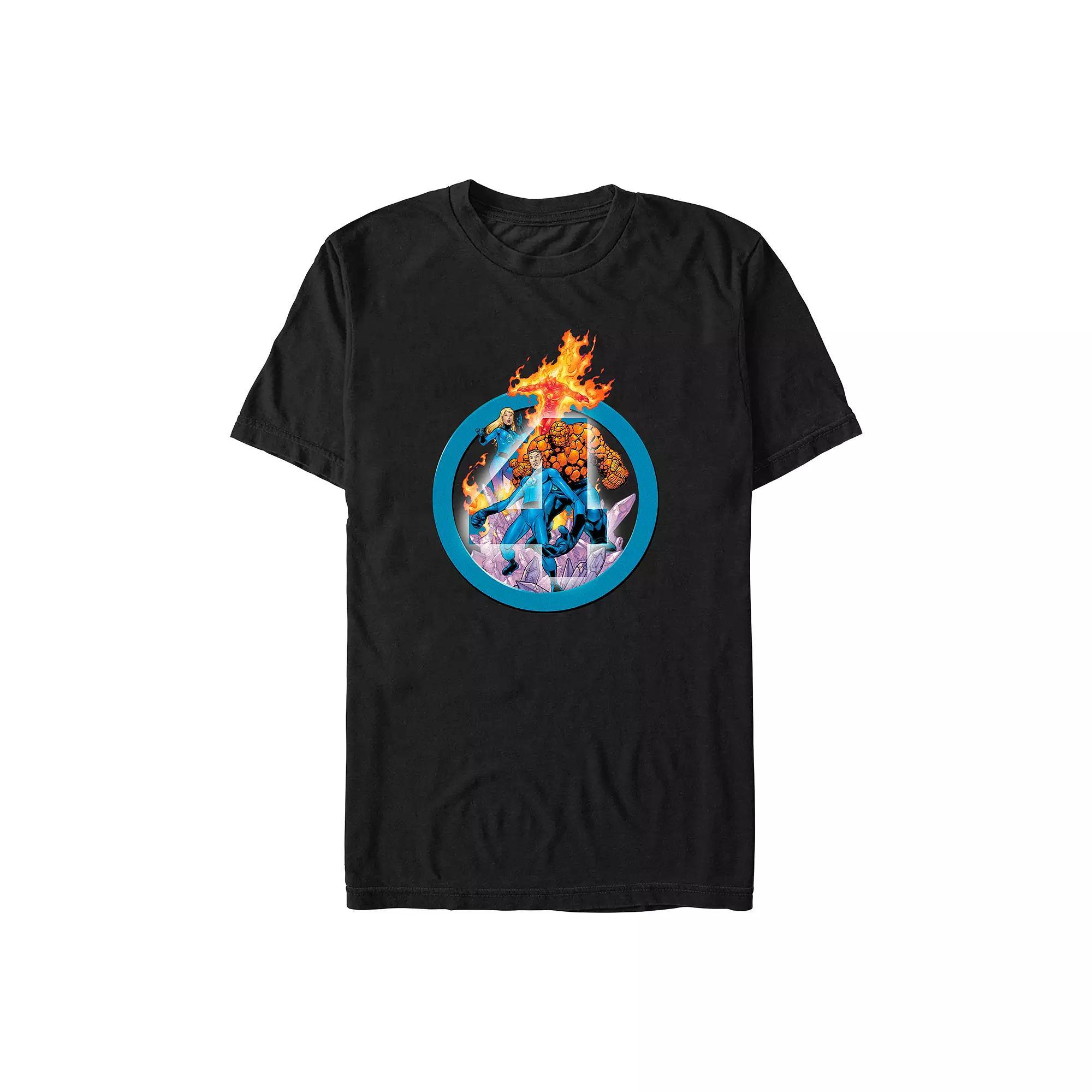 Big & Tall Marvel Fantastic Four Clear Logo Graphic Tee, Men's, Size: 3XL Tall, Black Product Image