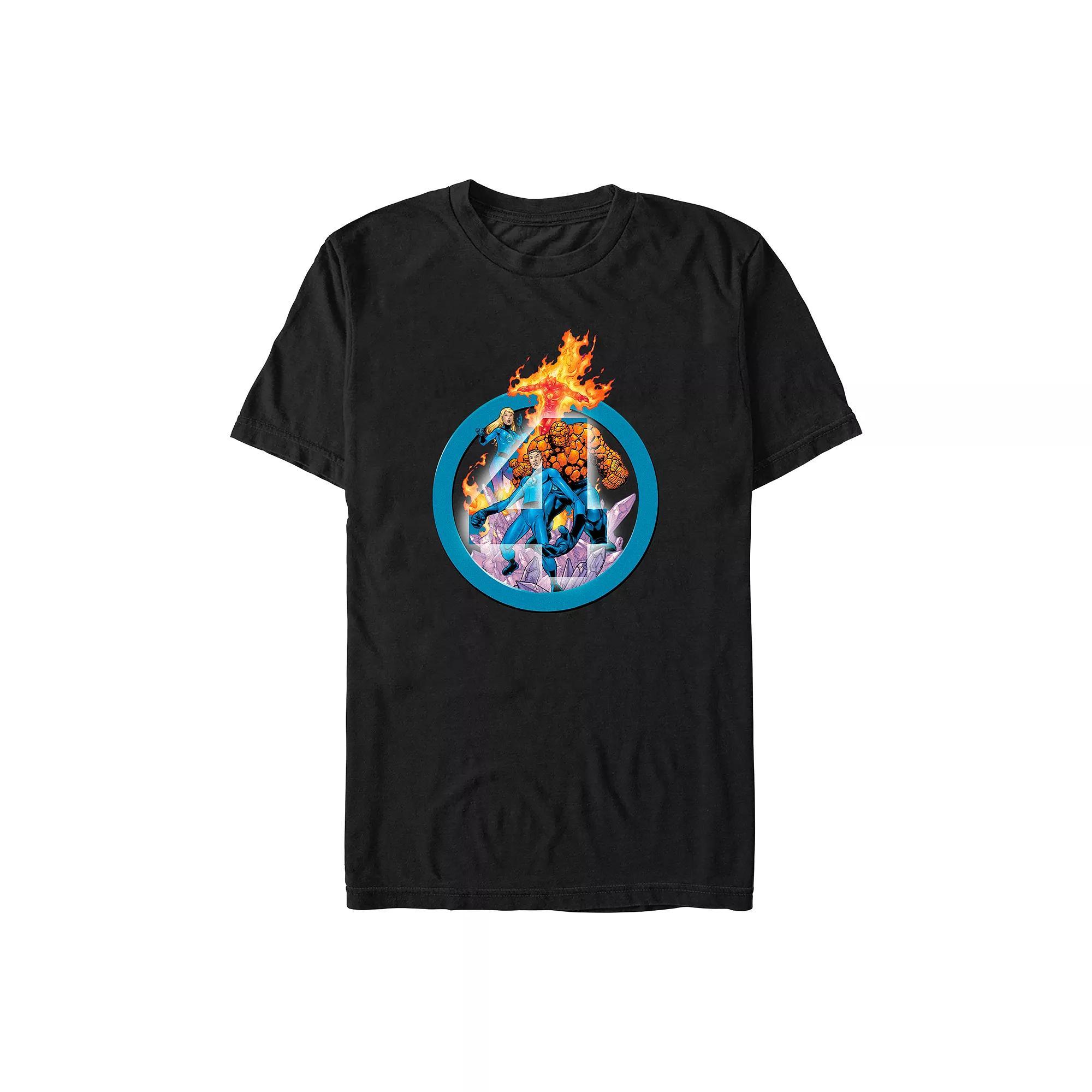 Big & Tall Marvel Fantastic Four Clear Logo Graphic Tee, Men's, Size: 3XL Tall, Black Product Image