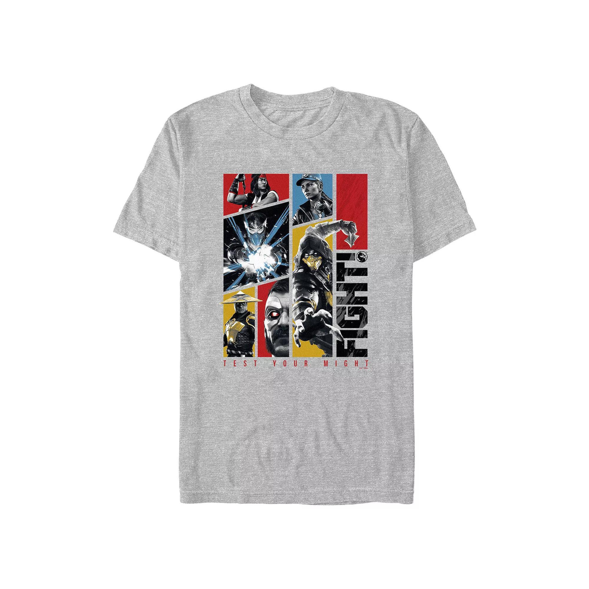 Men's Mortal Kombat Test Your Might Graphic Tee, Size: Small, Athletic Grey Product Image