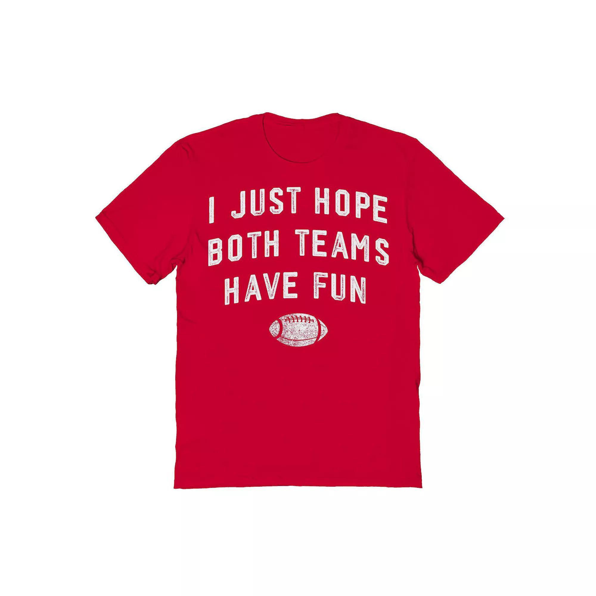 Men's Duke & Sons I Just Hope Both Teams Graphic Tee, Size: Large, Red White Product Image