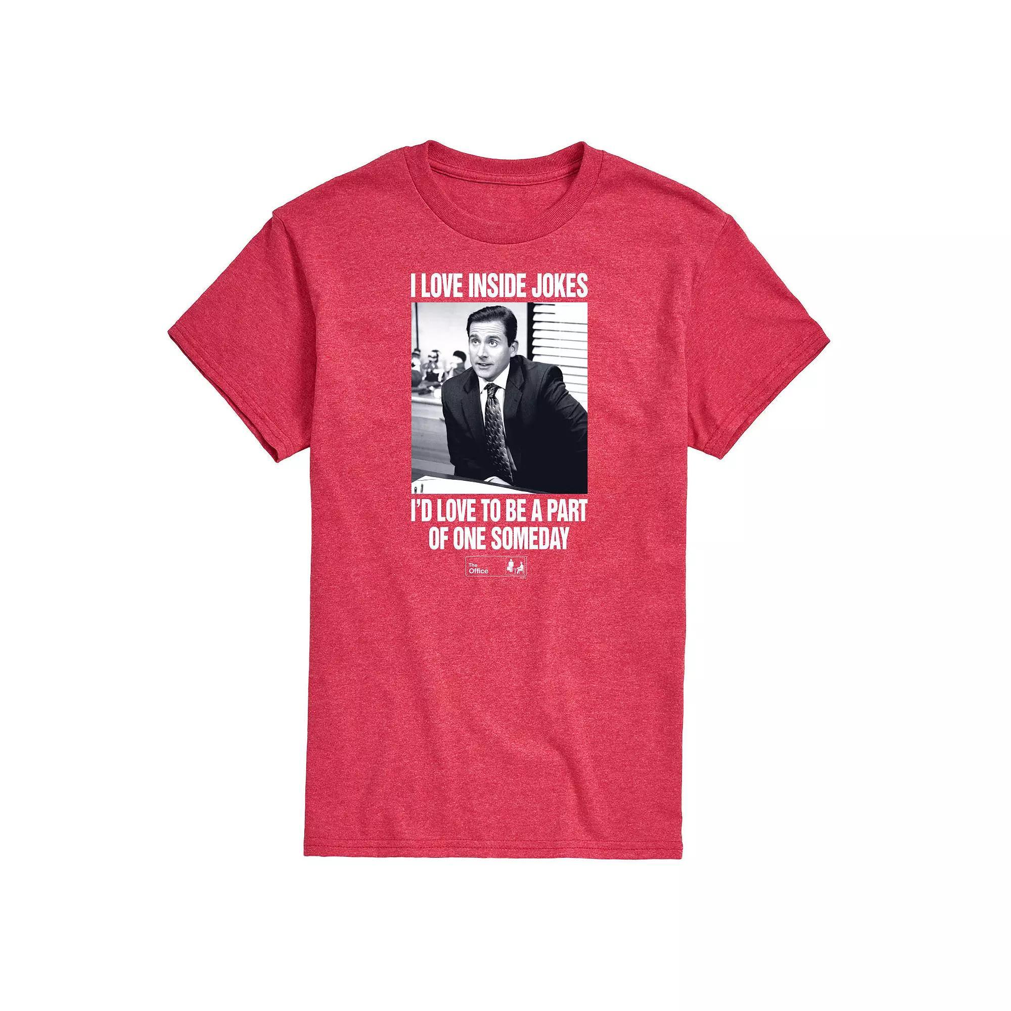 Men's The Office Michael Inside Jokes Tee, Size: XXL, Grey Red Product Image