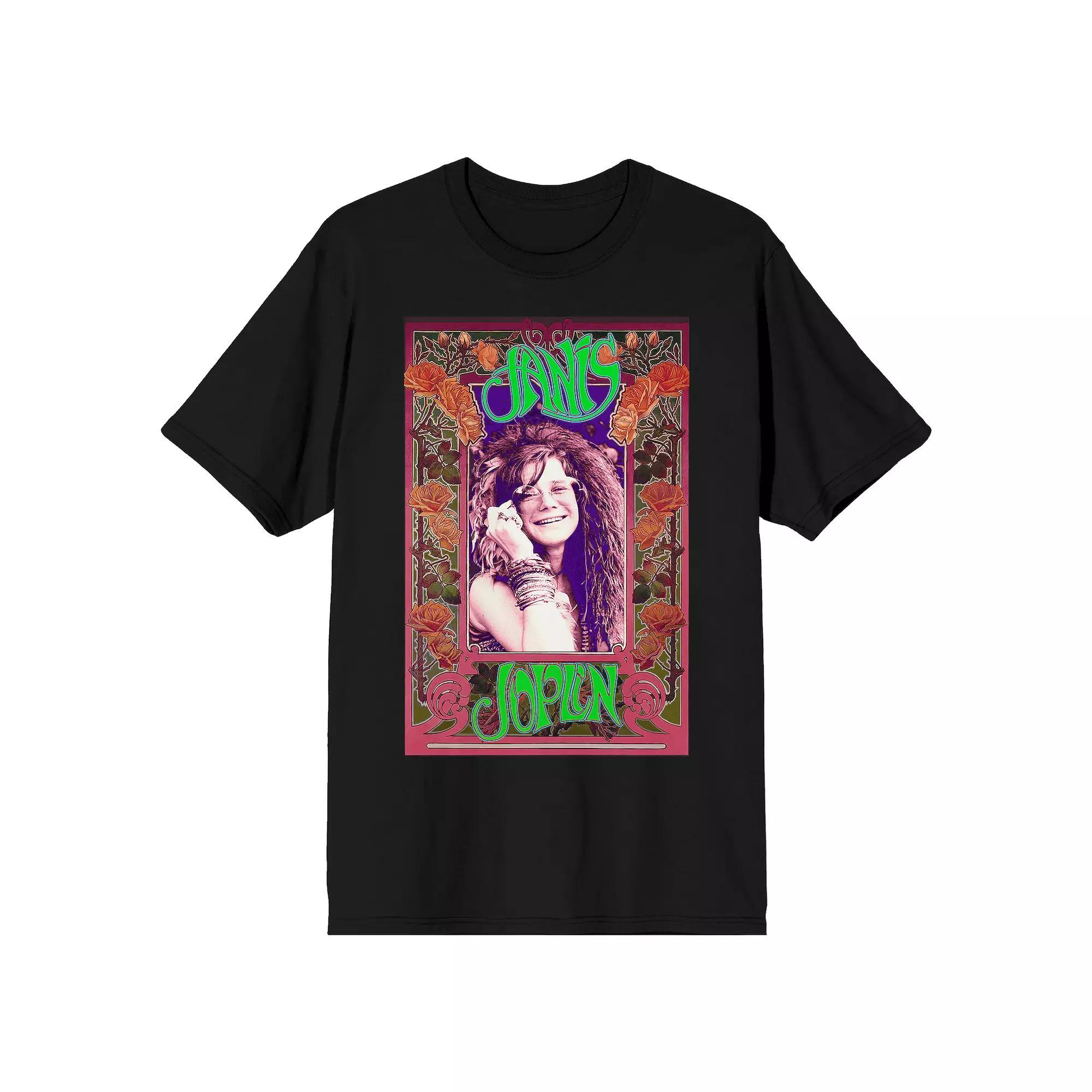 Mens Janis Joplin Rose Border Graphic Tee Product Image