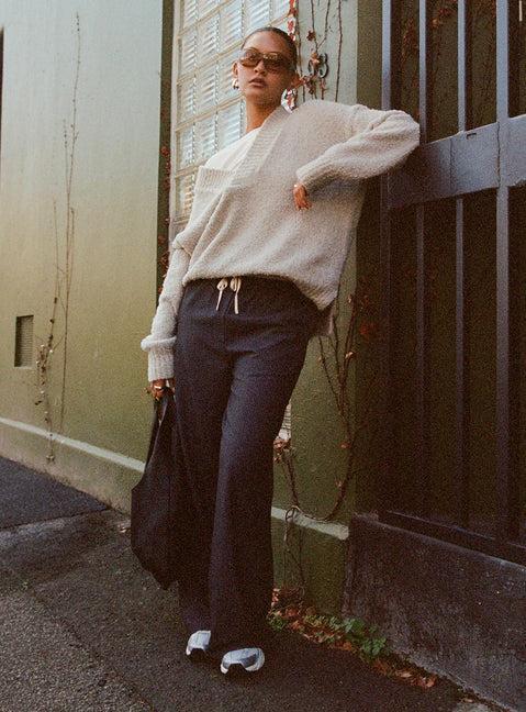 Mich Knit Sweater Beige Product Image