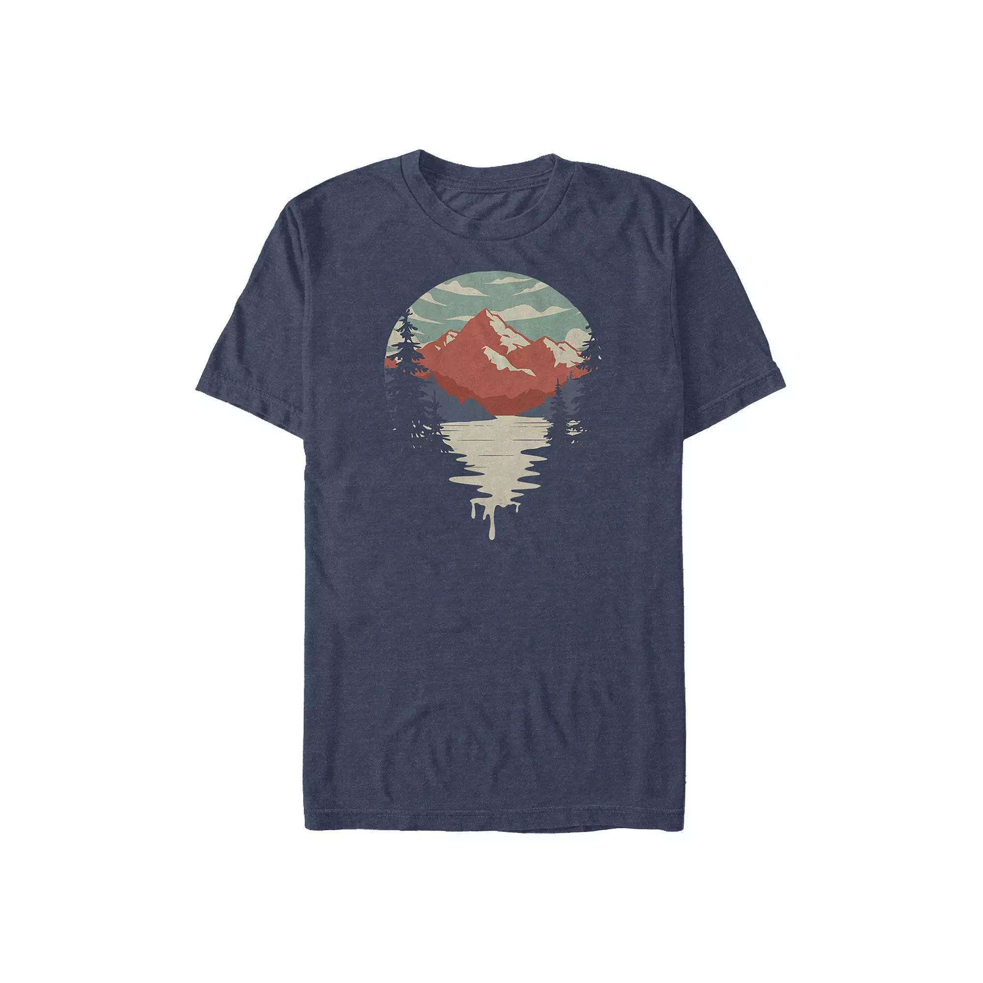 Big & Tall Summer Mountain Graphic Tee, Men's, Size: Large Tall, Navy Grey Product Image