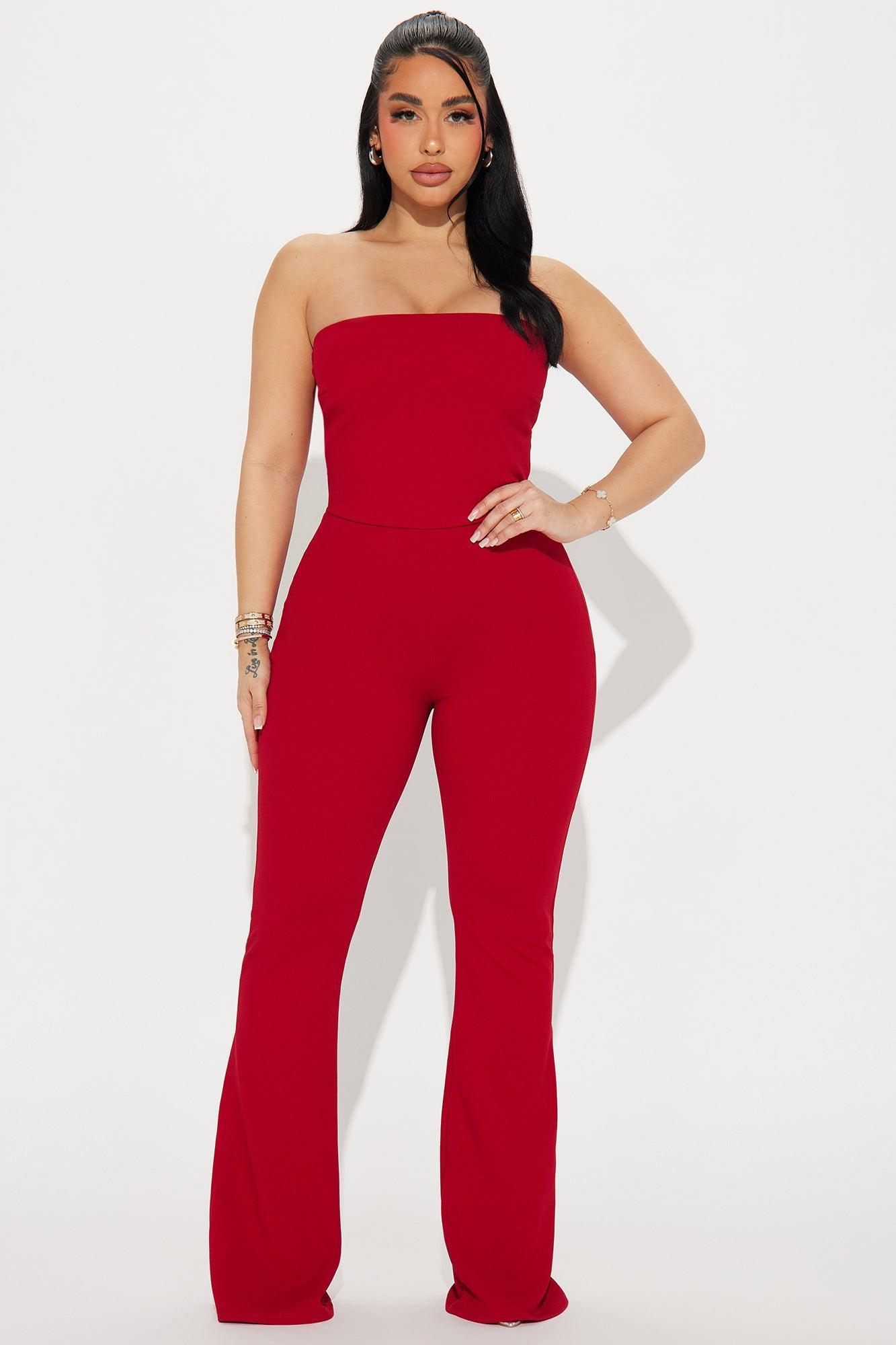 Bow Affair Jumpsuit - Red Product Image